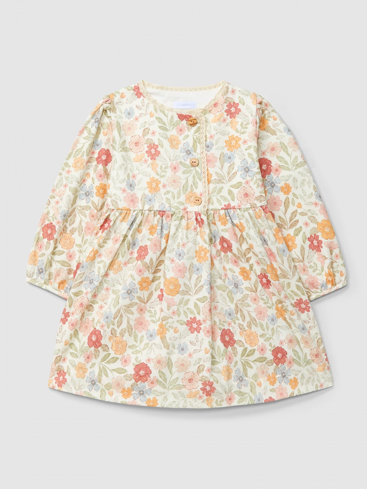 Floral print dress with lace detail