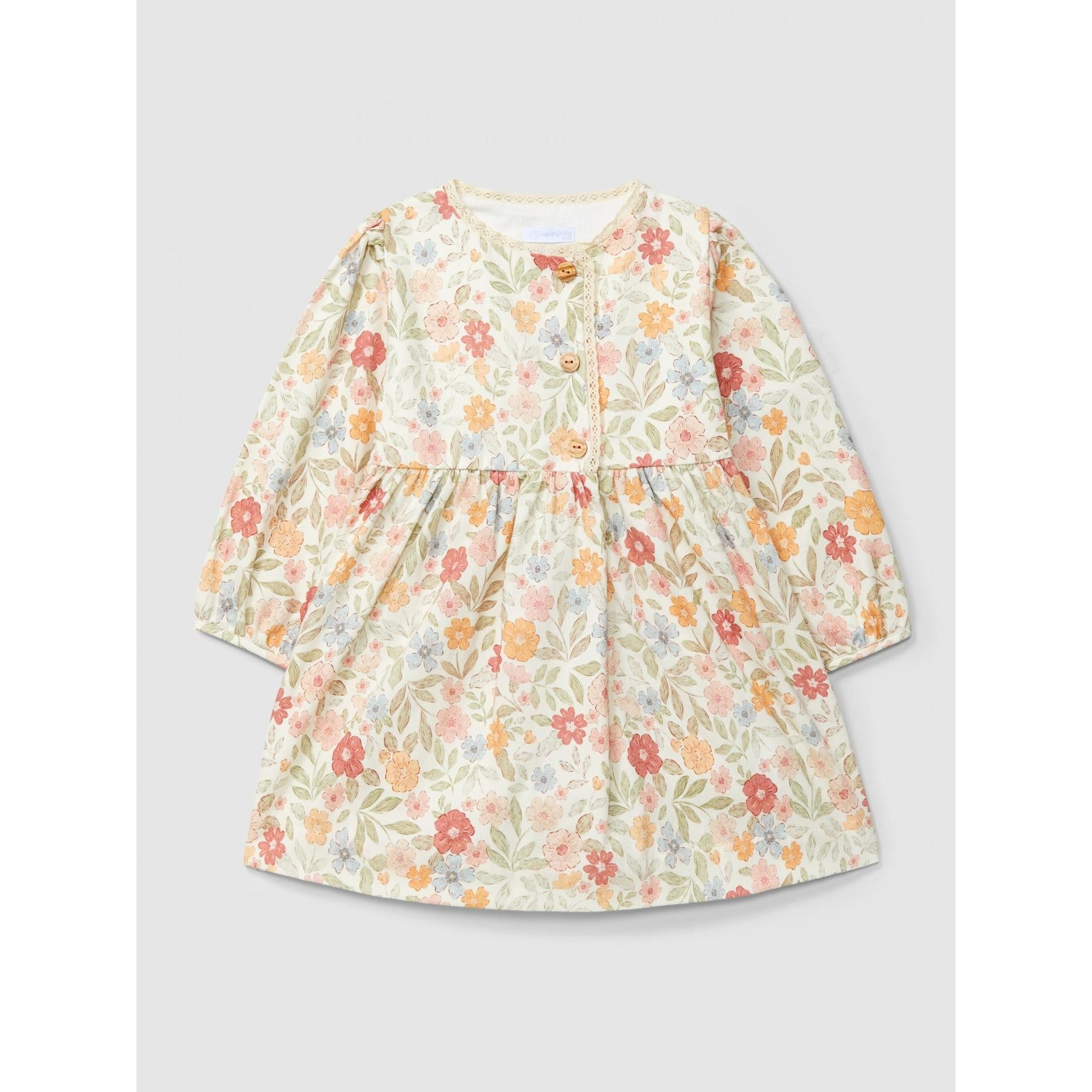 Floral print dress with lace detail