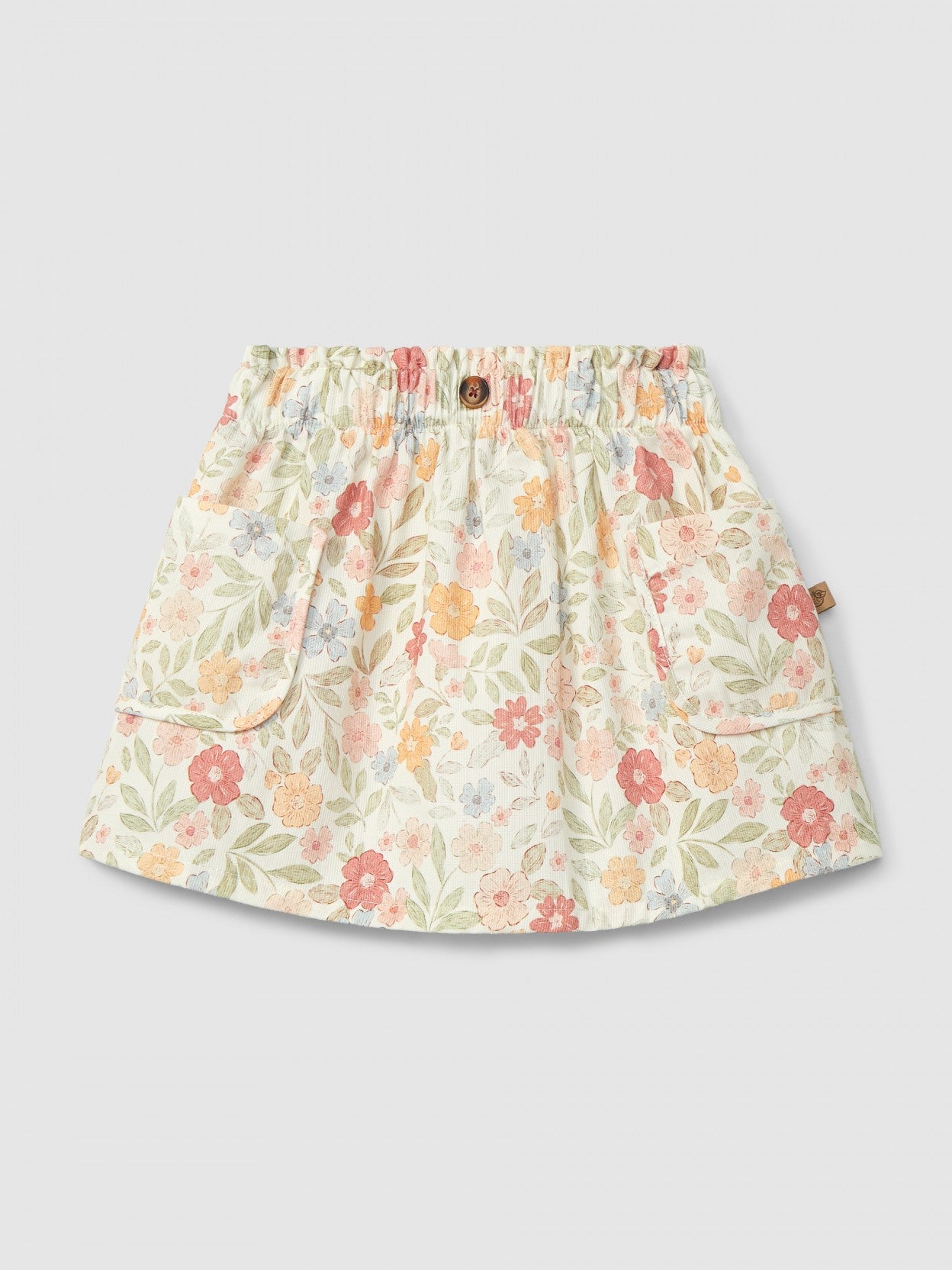 Print skirt with pockets