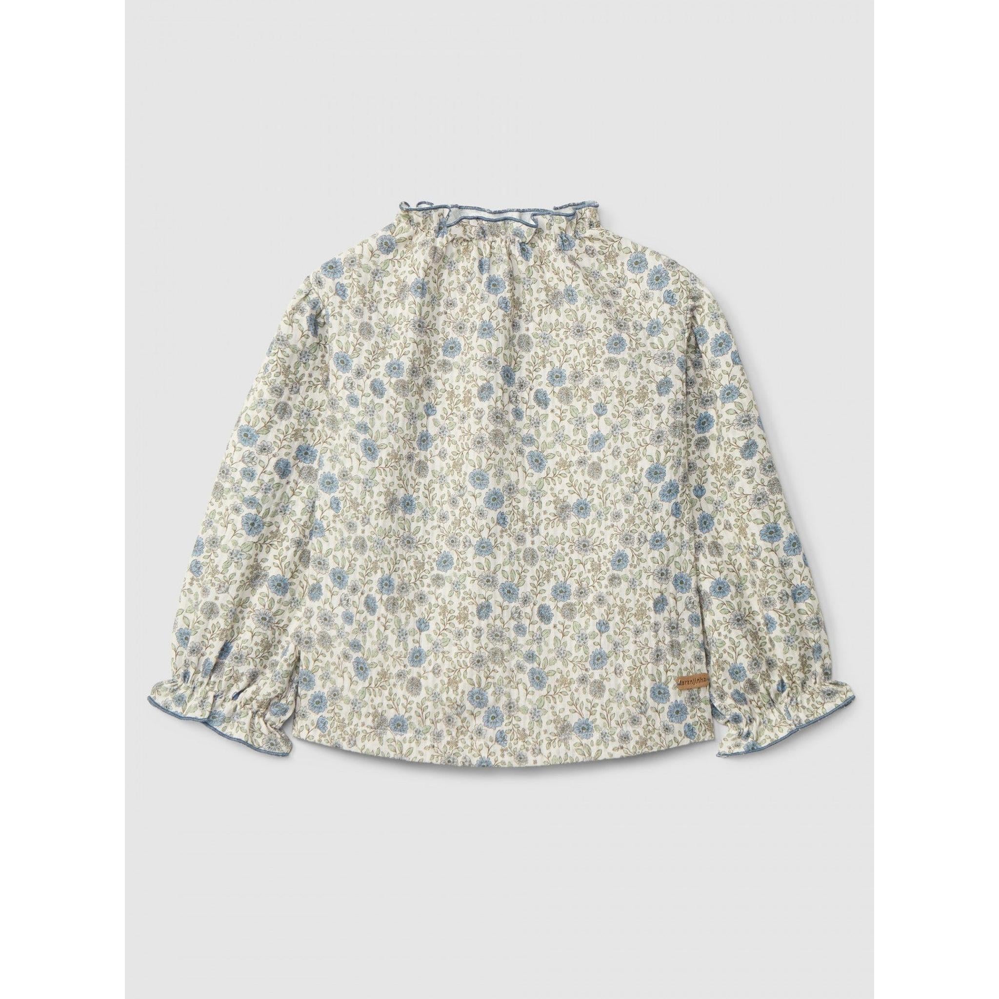 Blouse flowers with ruffles corduroy set