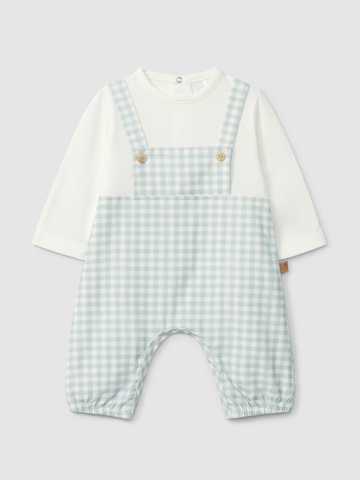 Two-in-one romper a piqué and check