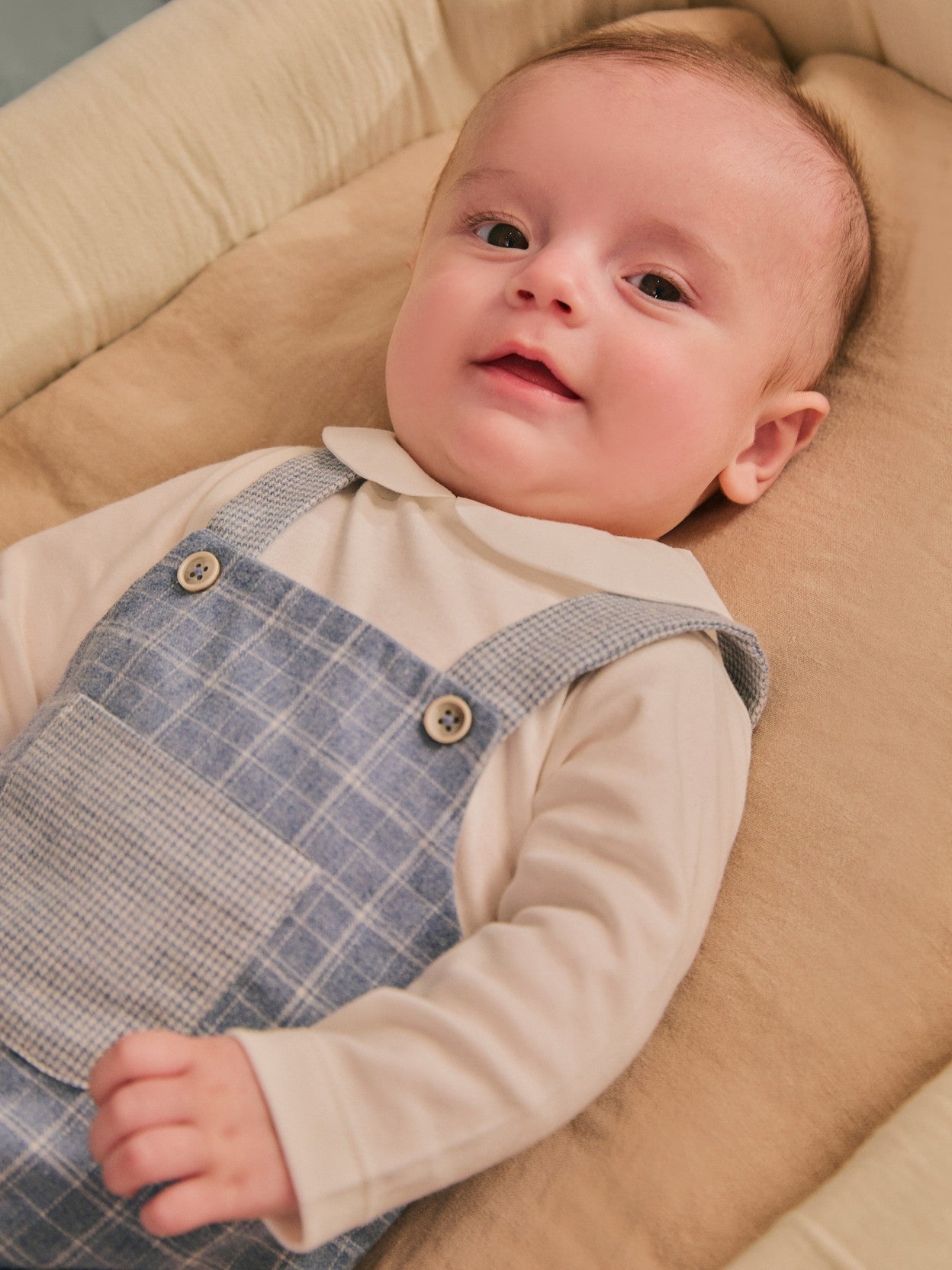 Two-in-one check and micro-vichy romper