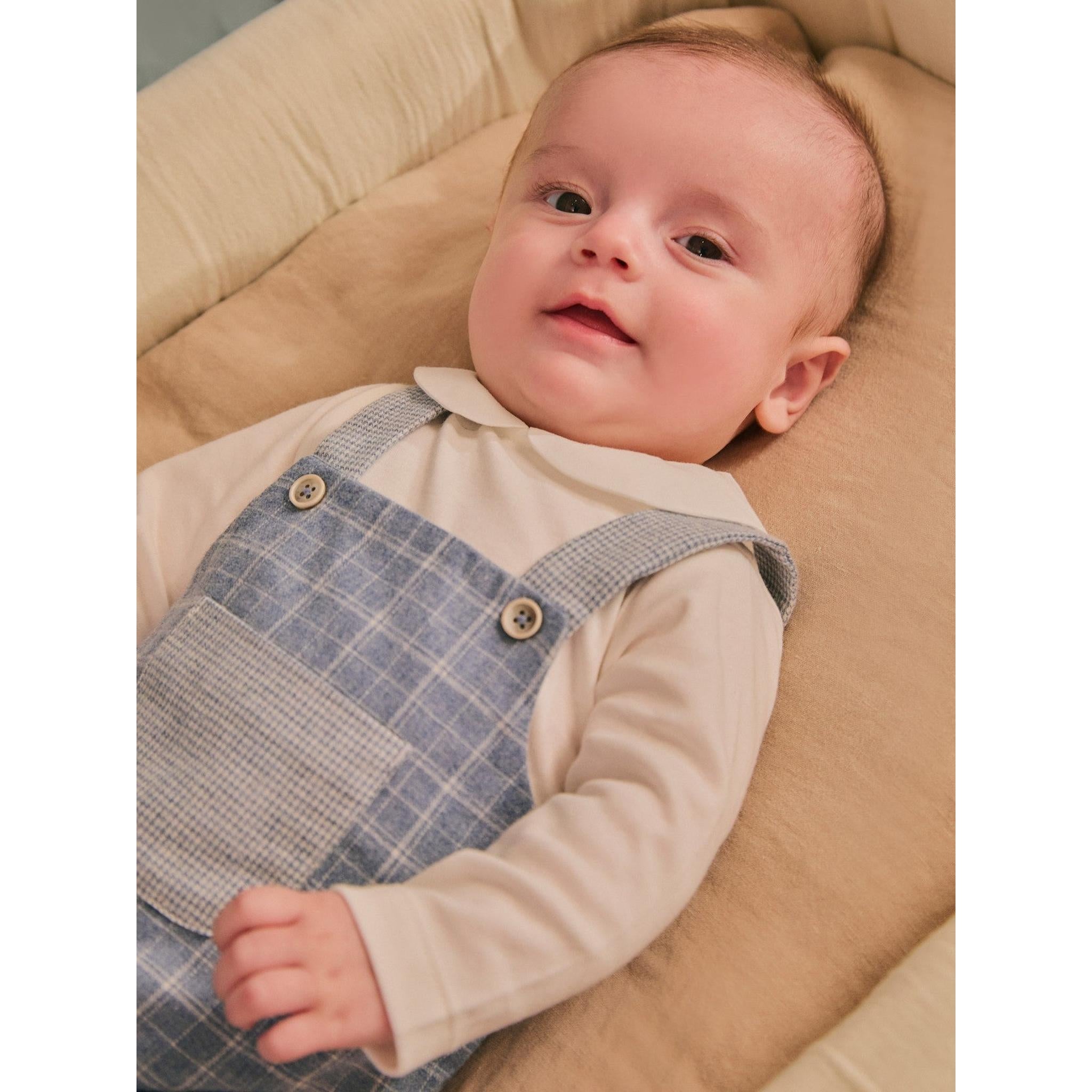Two-in-one check and micro-vichy romper