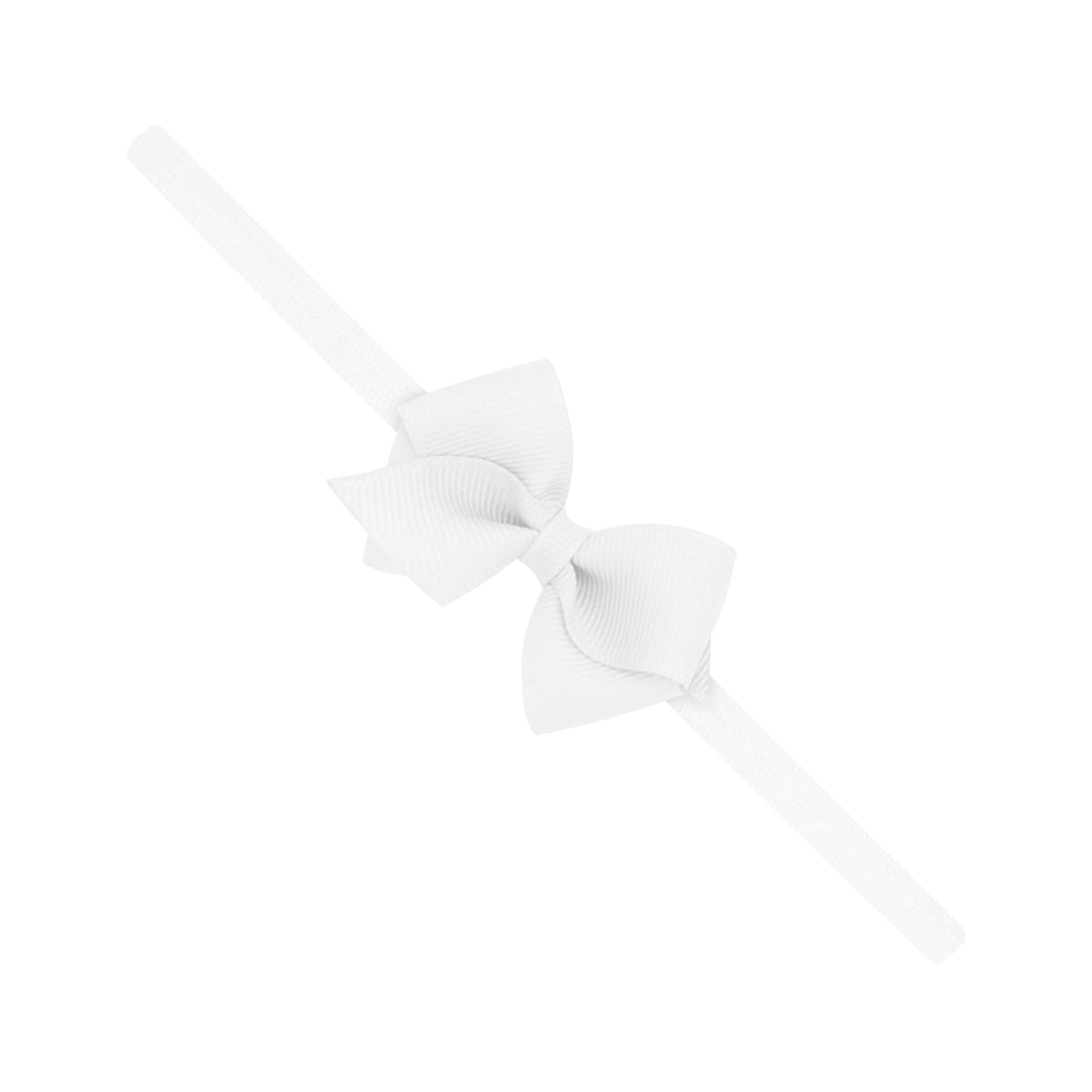Wee Grosgrain Bow on Matching Skinny Nylon Band