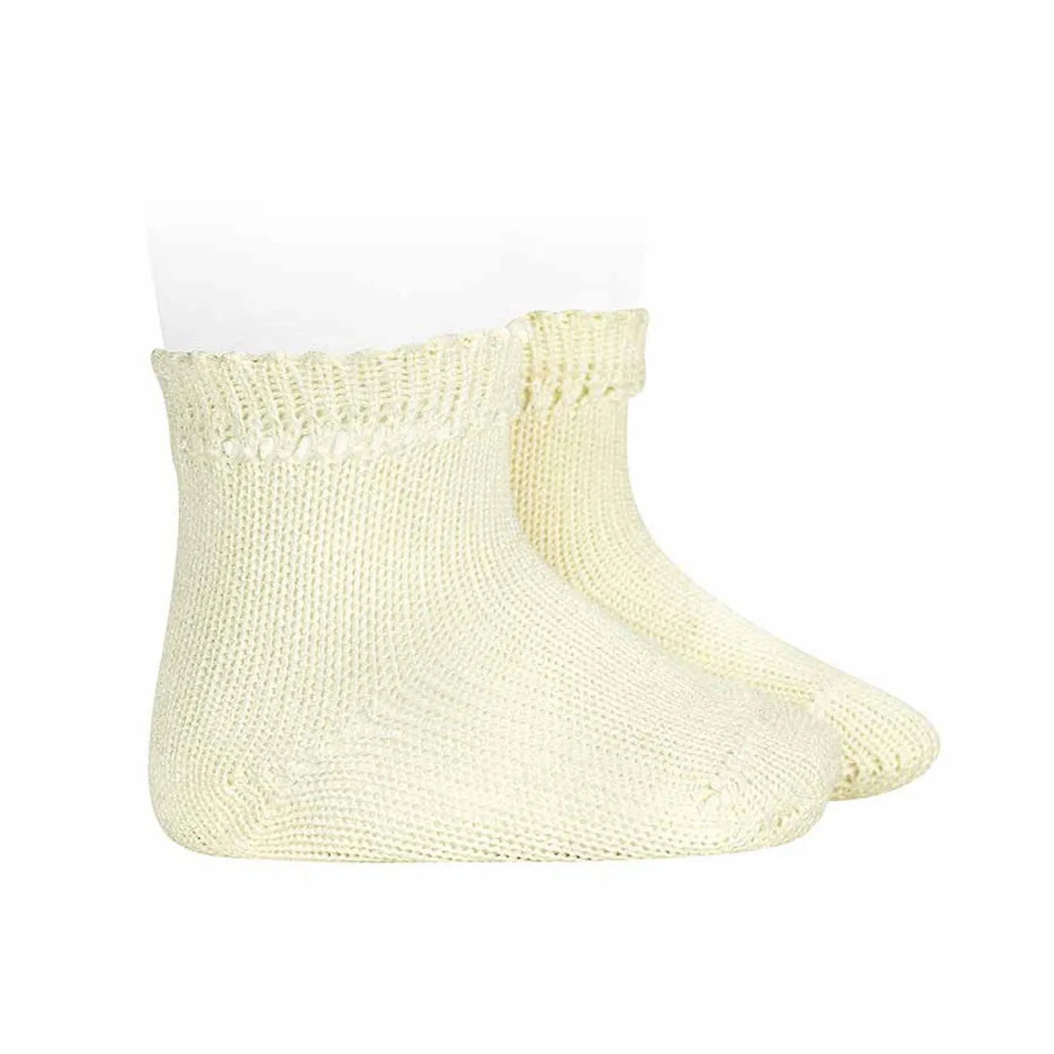 Condor Cotton Perle Anklet Short Socks with Openwork Cuff