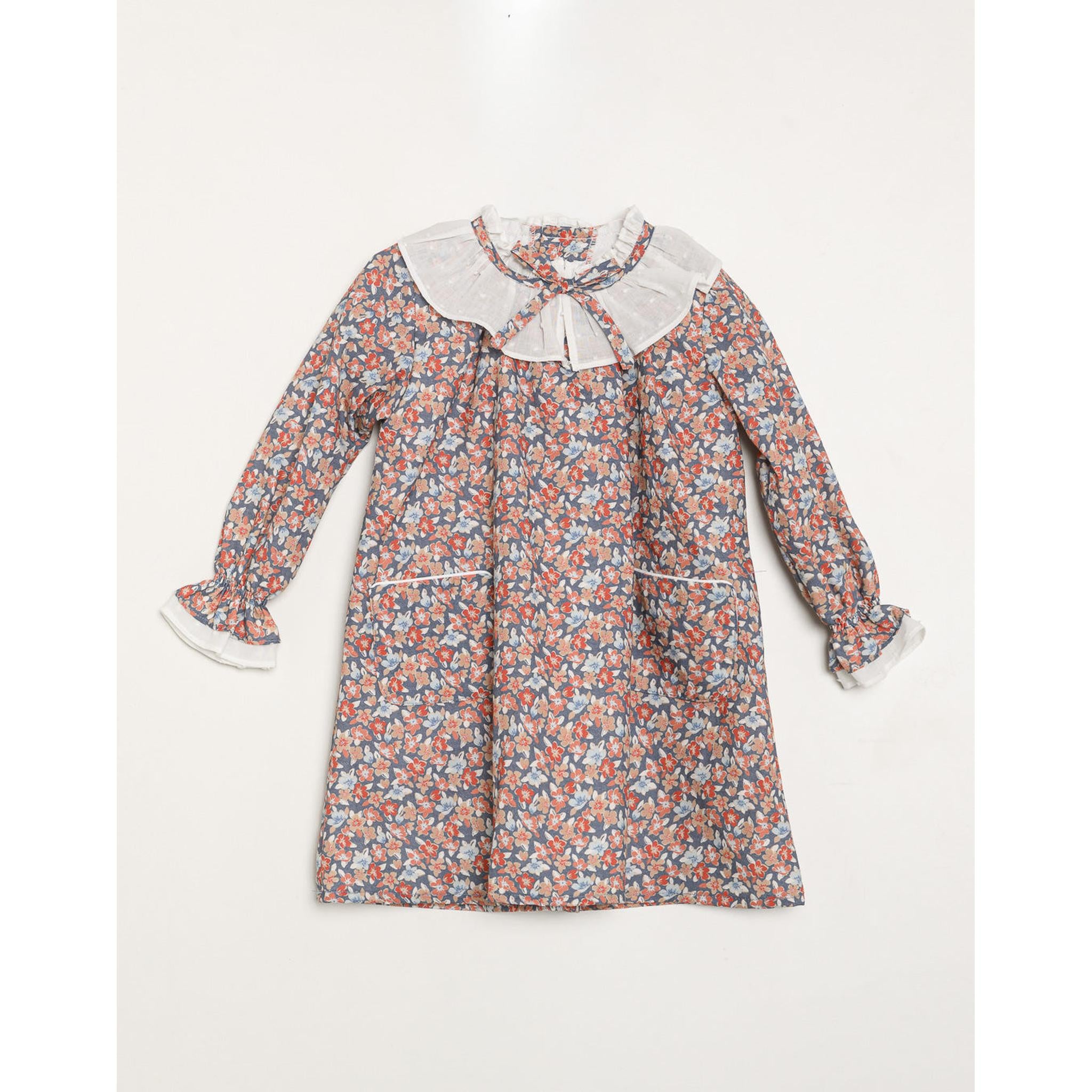 Vestido Marino Cuello Plumetti
