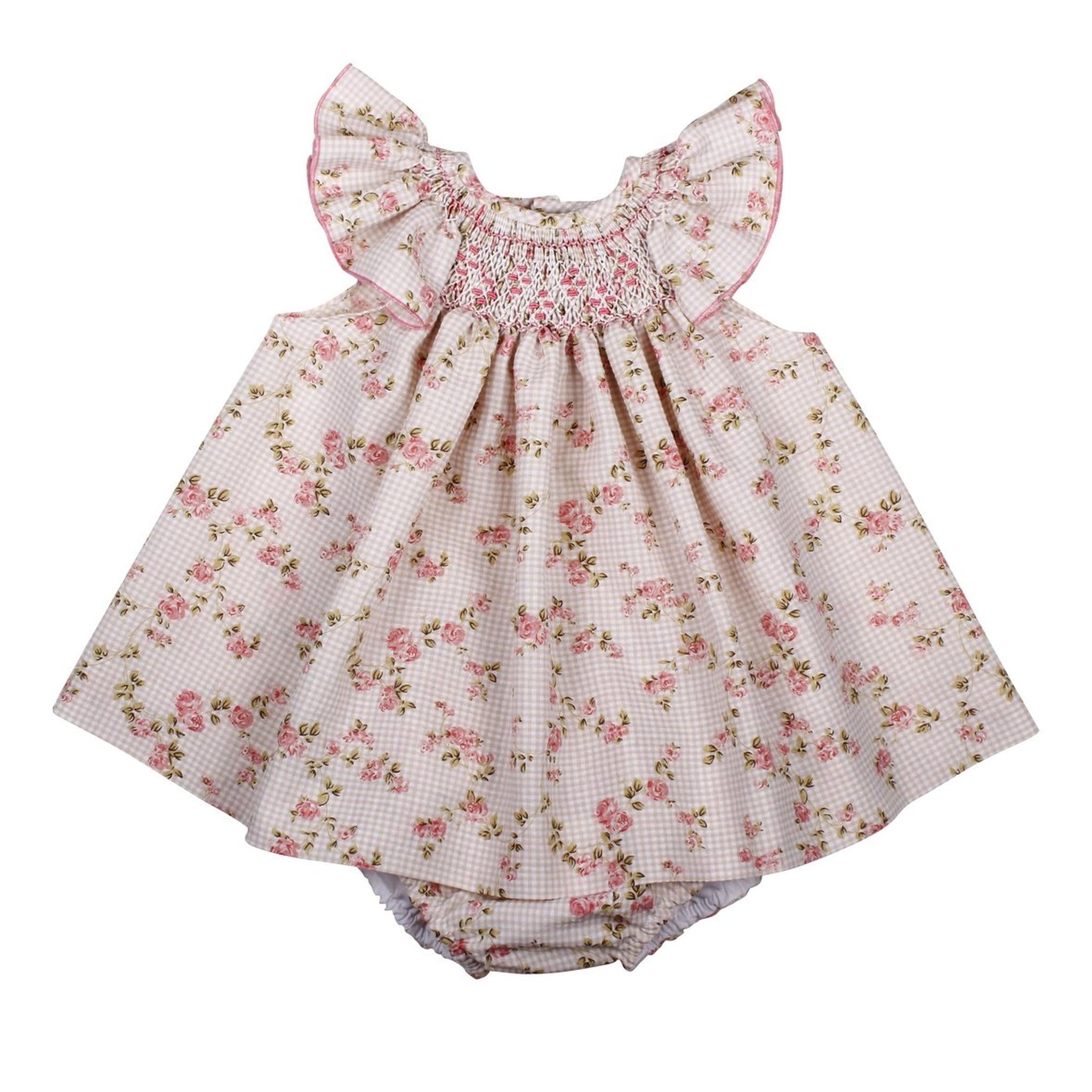 Rosas Beige Hand Smocked Jesusito