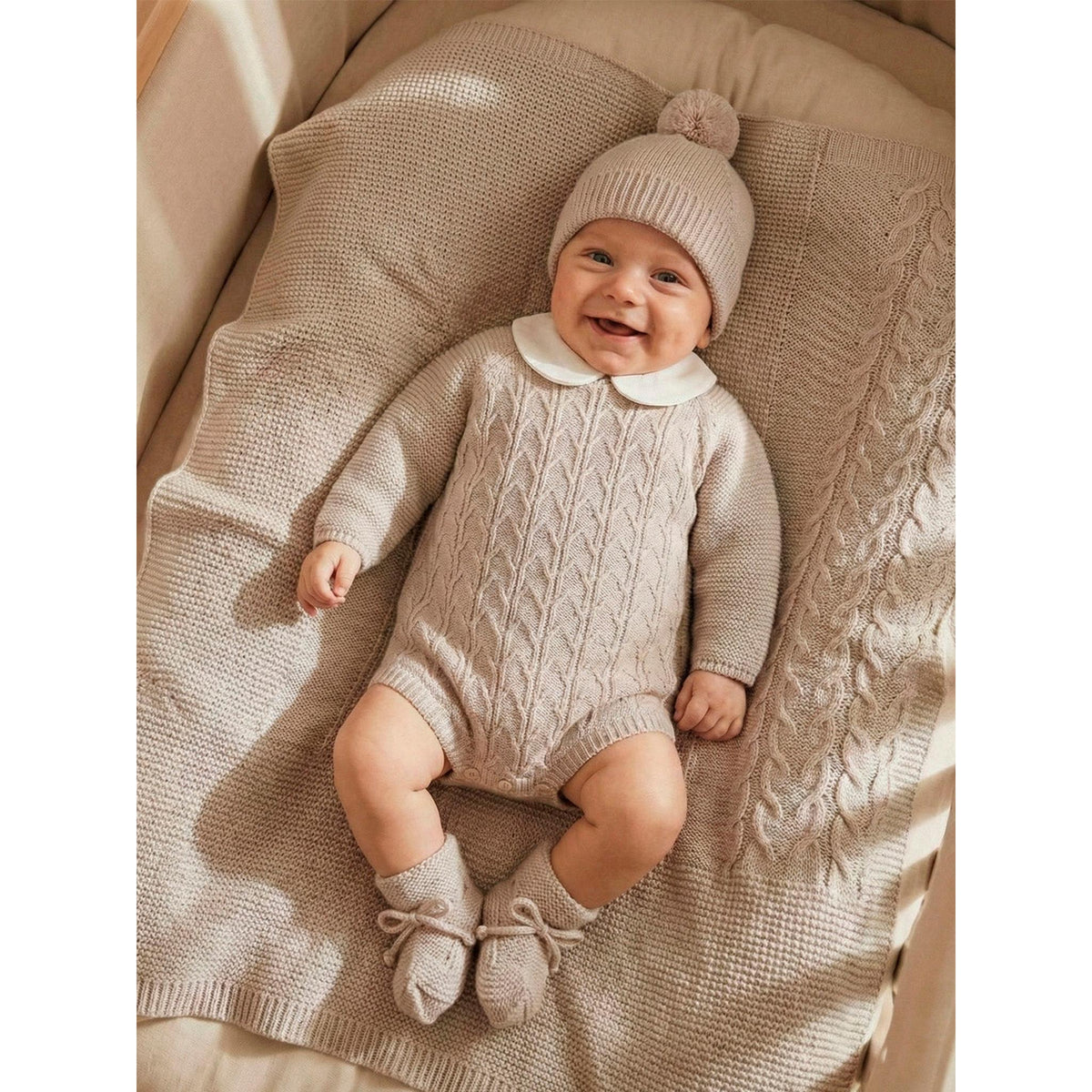 Peter Pan Collar Knitted Romper