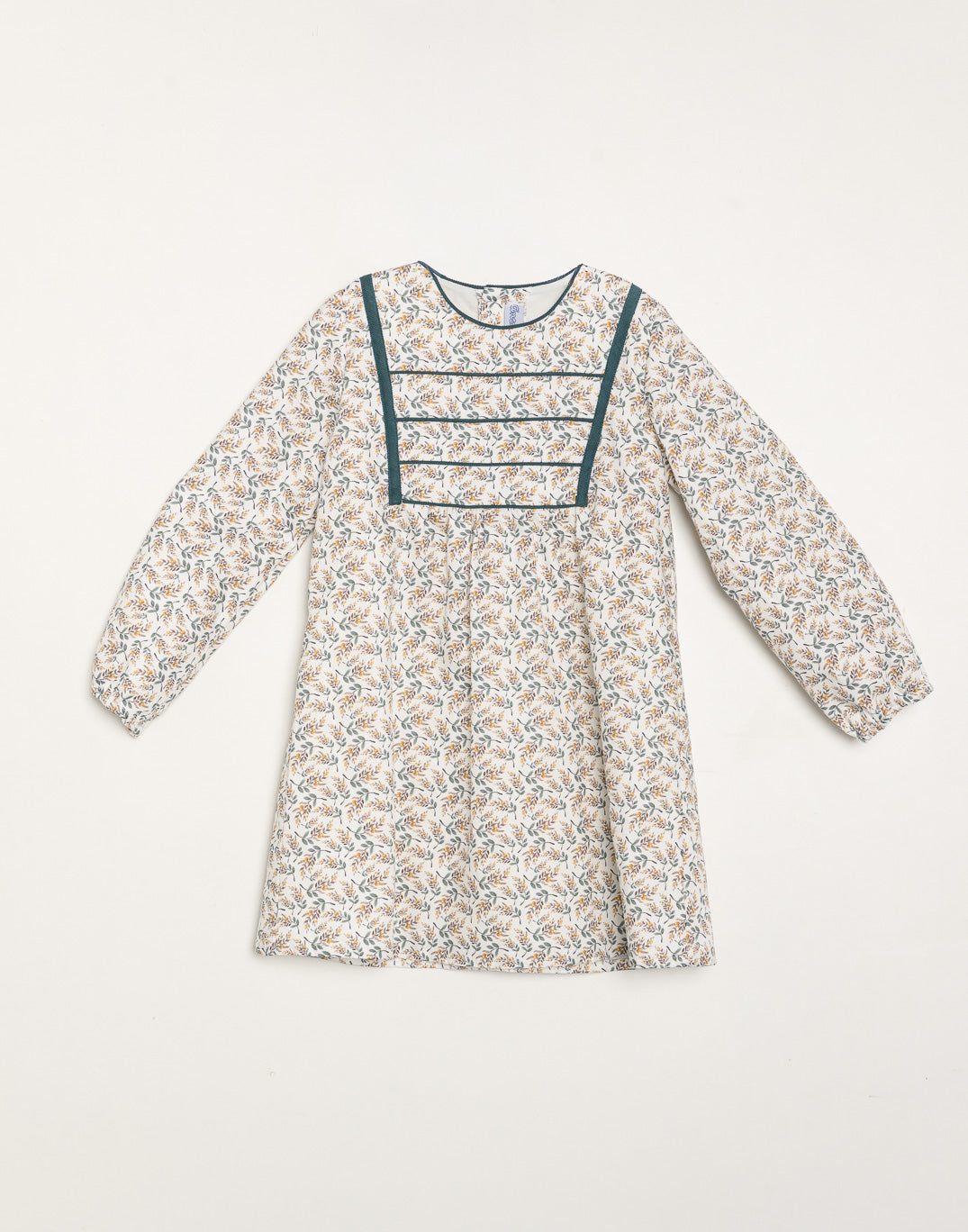 Vestido Triangular Flor Mostaza