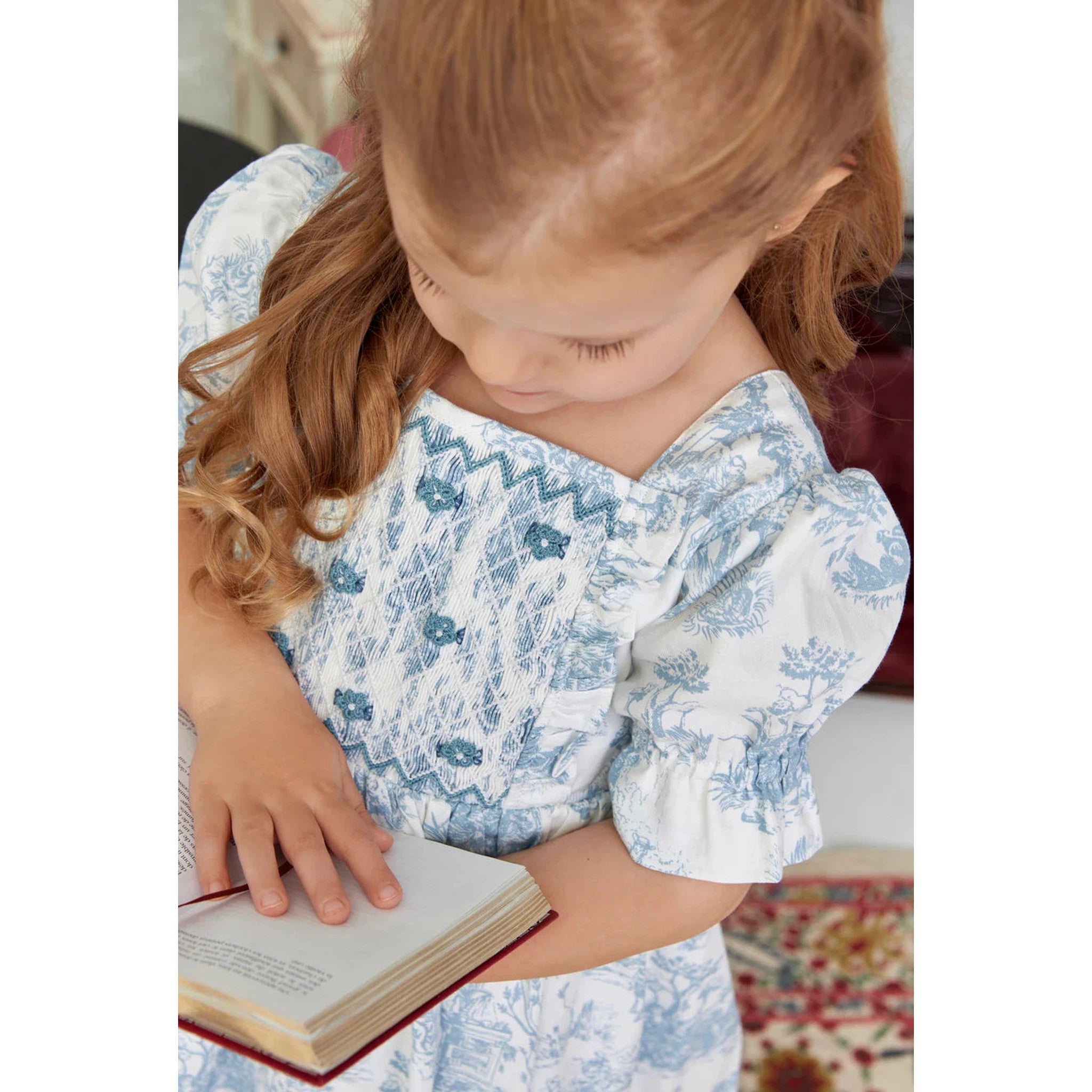 Emilie Toile de Jouy Smocked Dress