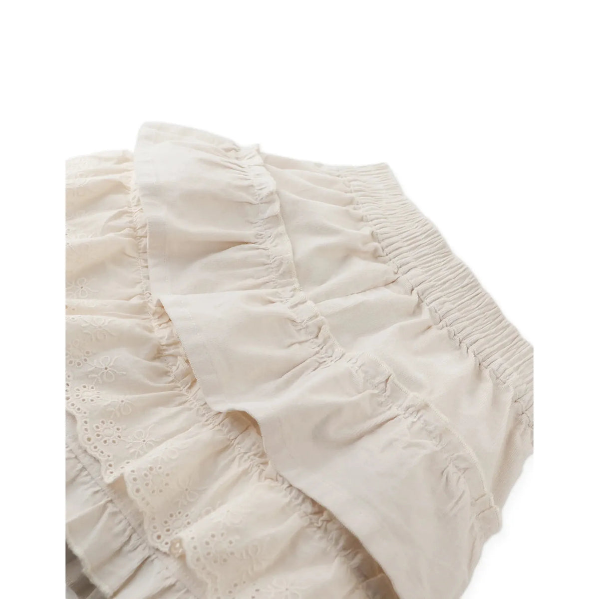 VERENA TIERED RUFFLED SHORTS WITH LACE TRIM SET