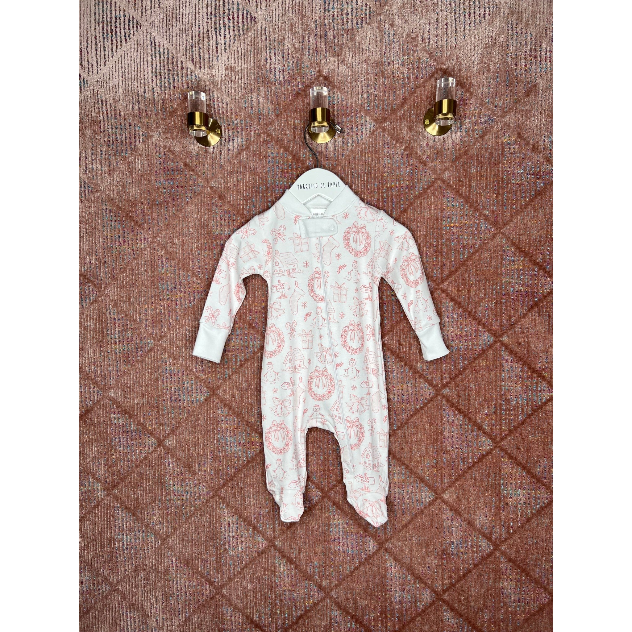 Toile Pima Interlock Footie - Red