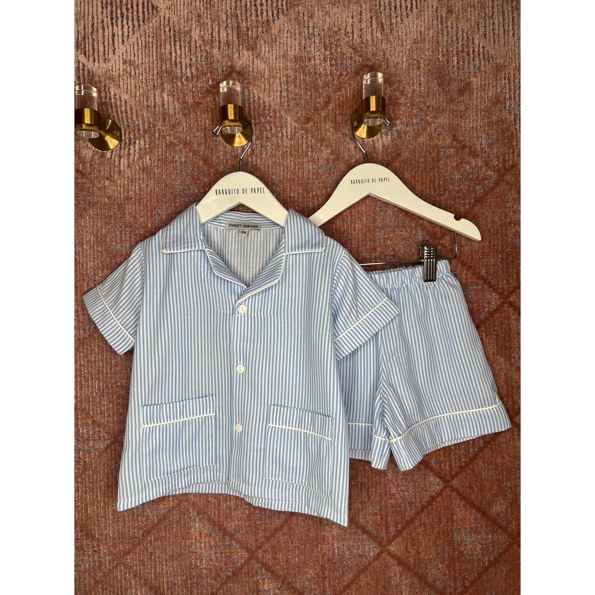 Blue Stripe Short Pjs