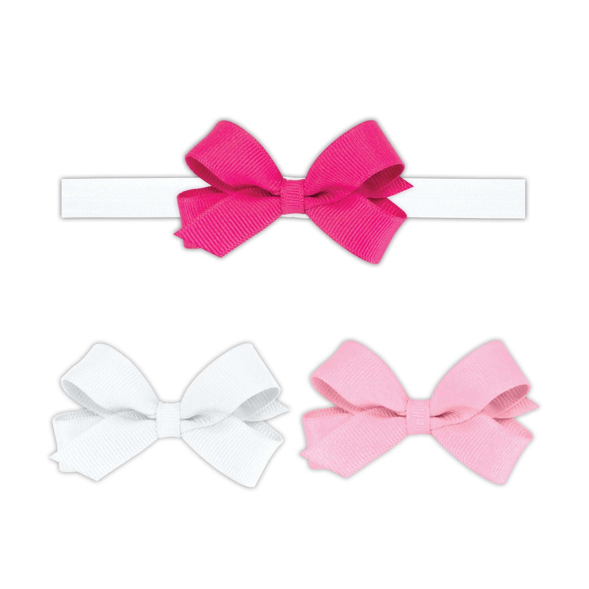 Three Tiny Grosgrain Hair Bows and One Add-A-Bow Band