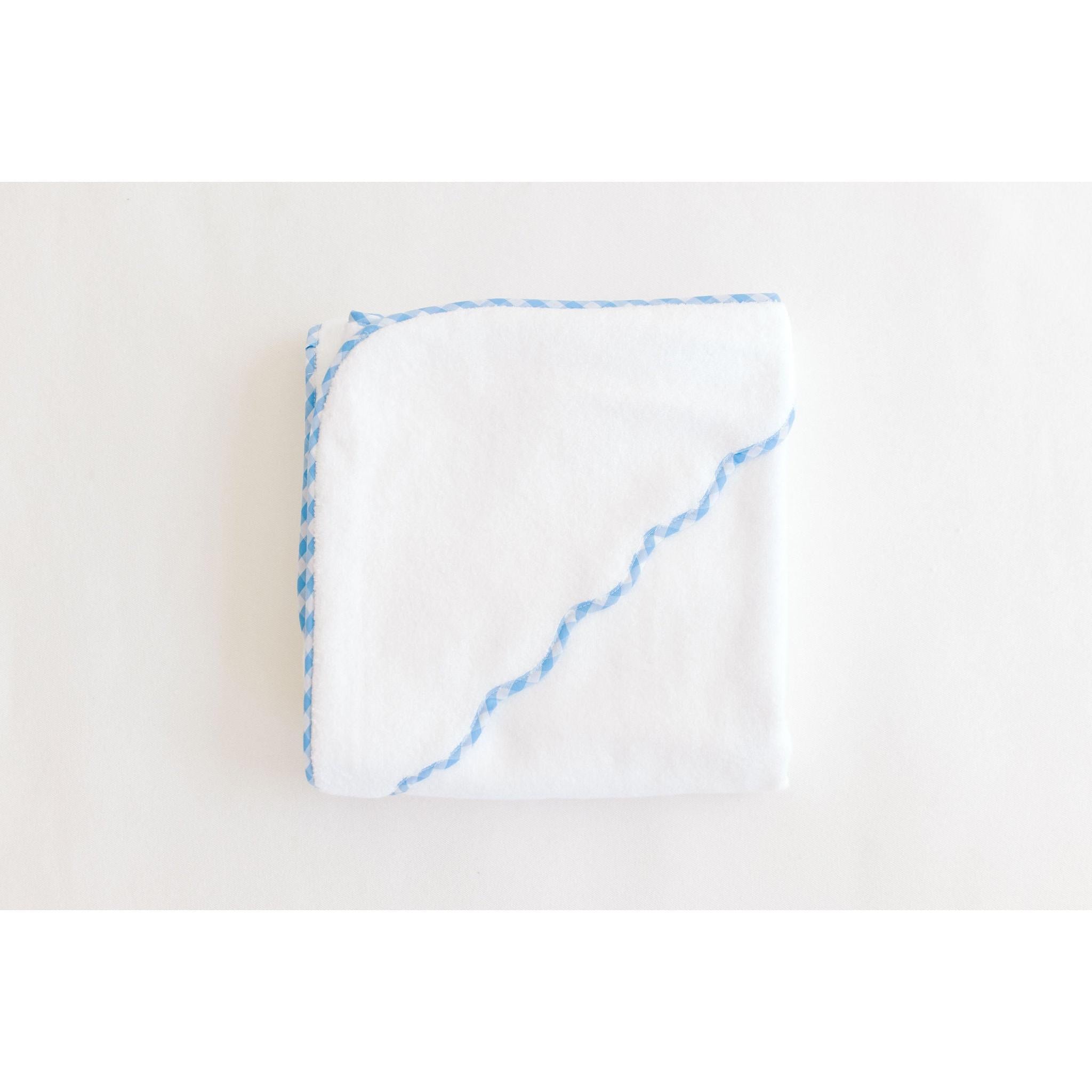 Hooded Towel – Blue Buffalo Check Scalloped Edge