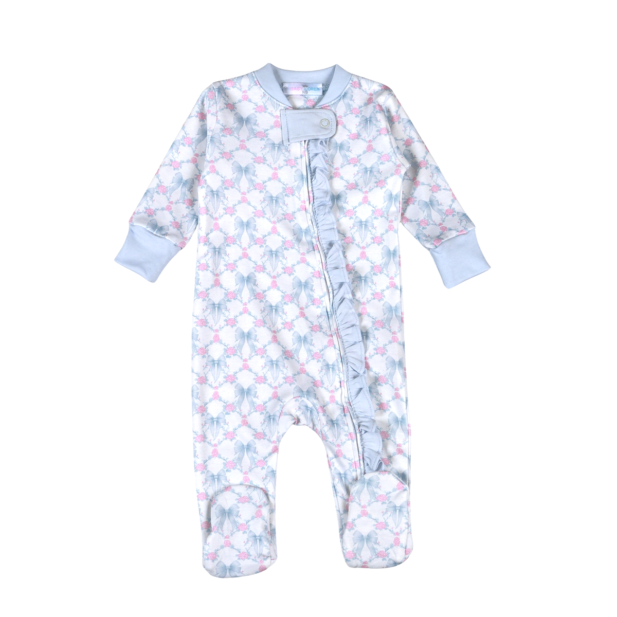 Blue Colette Zipper Footie