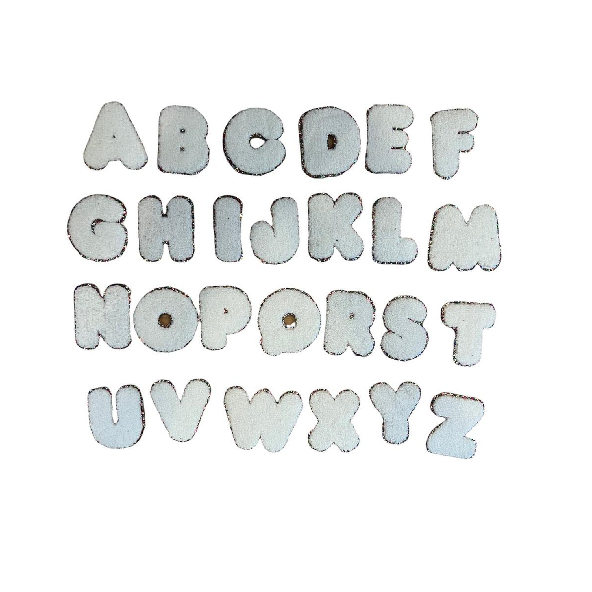 Bubble Letter Patches - White