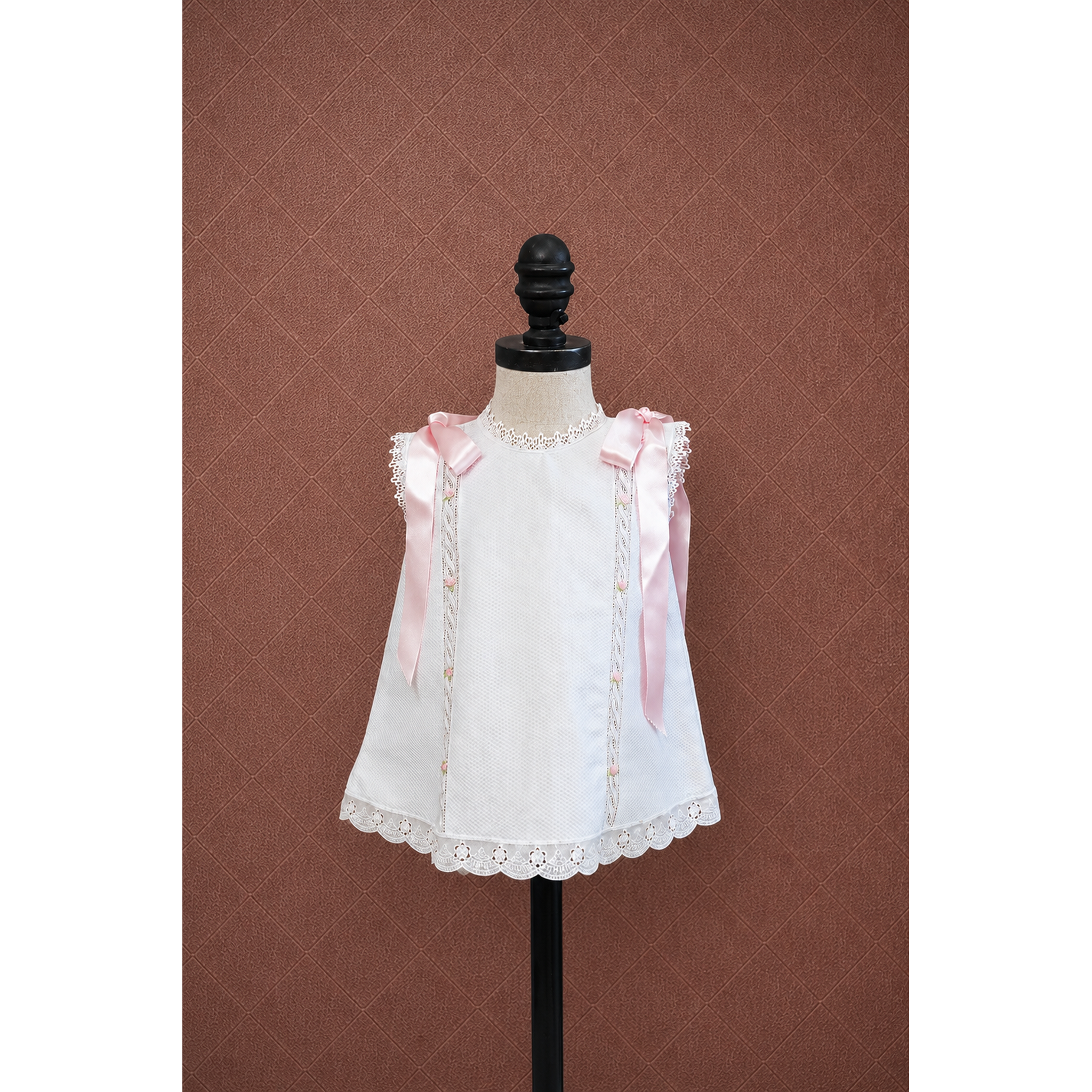 Embroidered Mini Flower Pique Dress