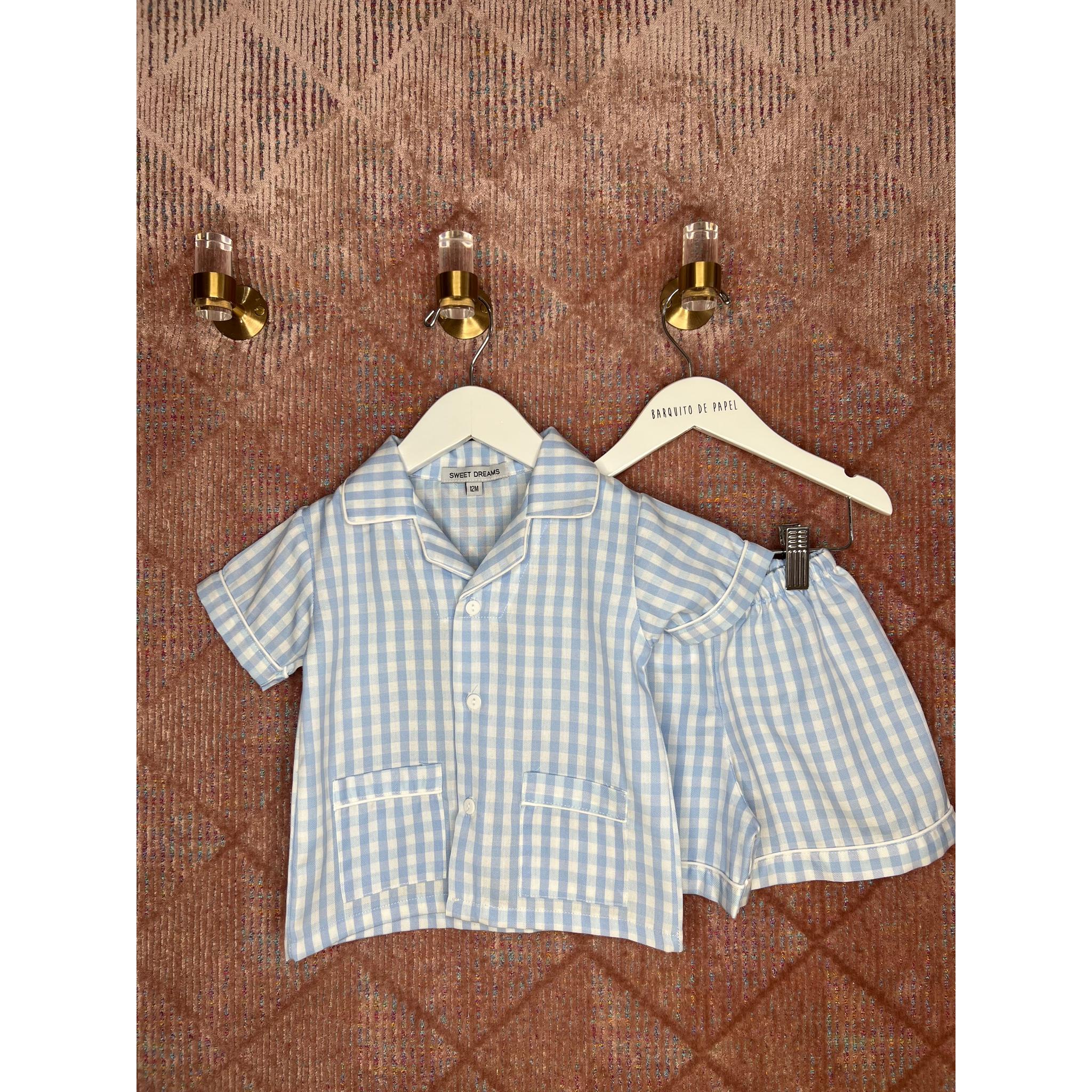 Blue Gingham Short Pjs