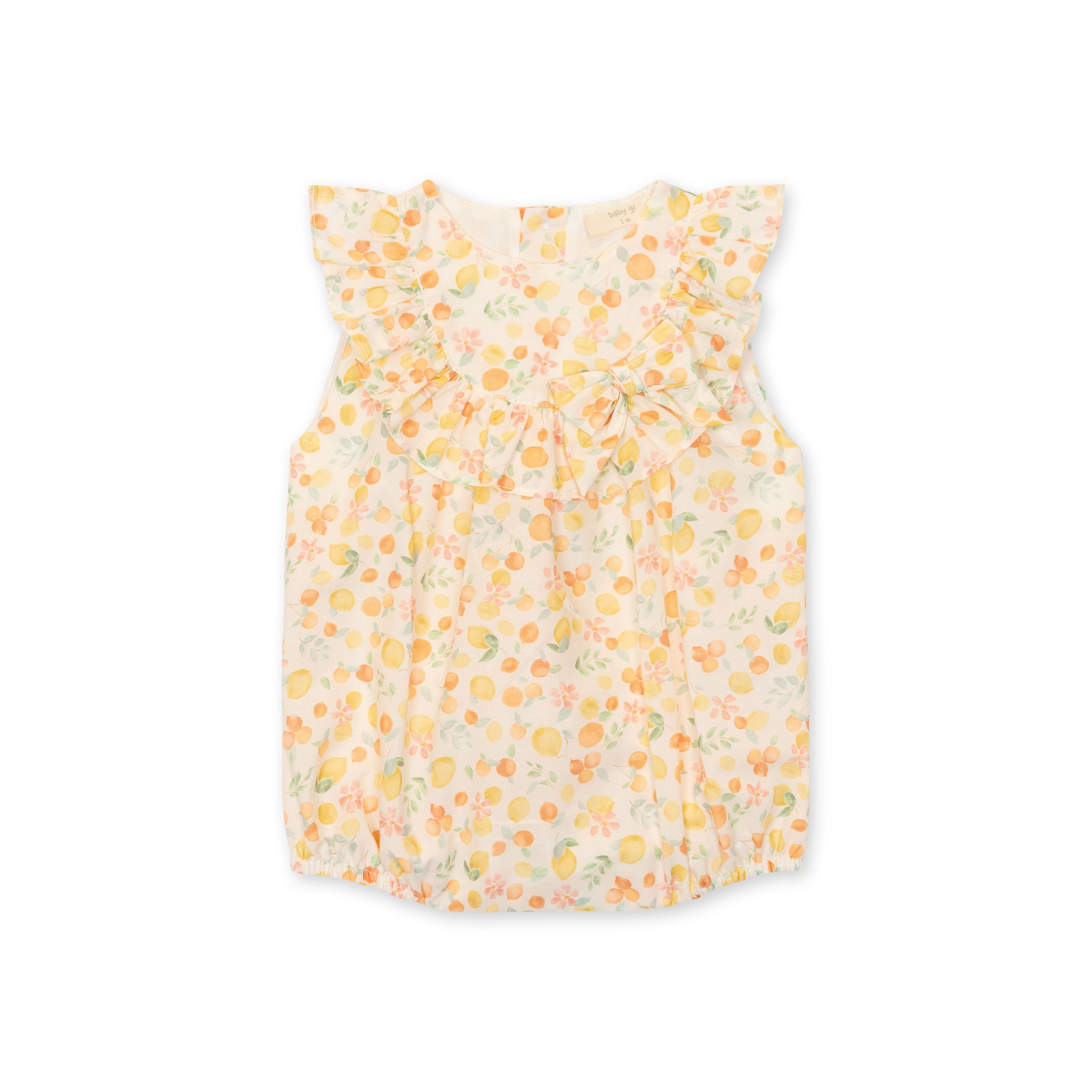 Citrus Romper with Bonnet
