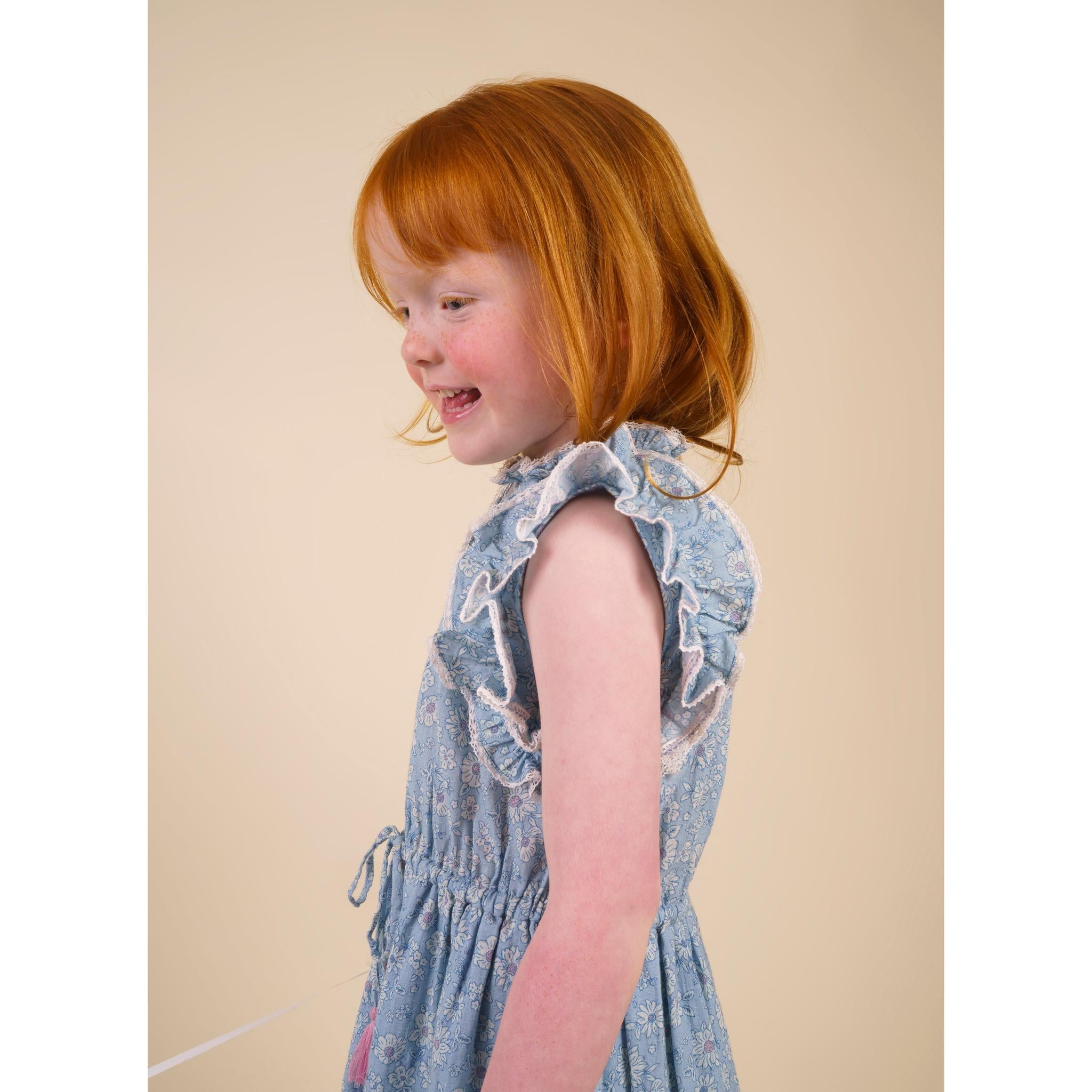 Florence Dress - TONAL FLORAL BLUE PRINT