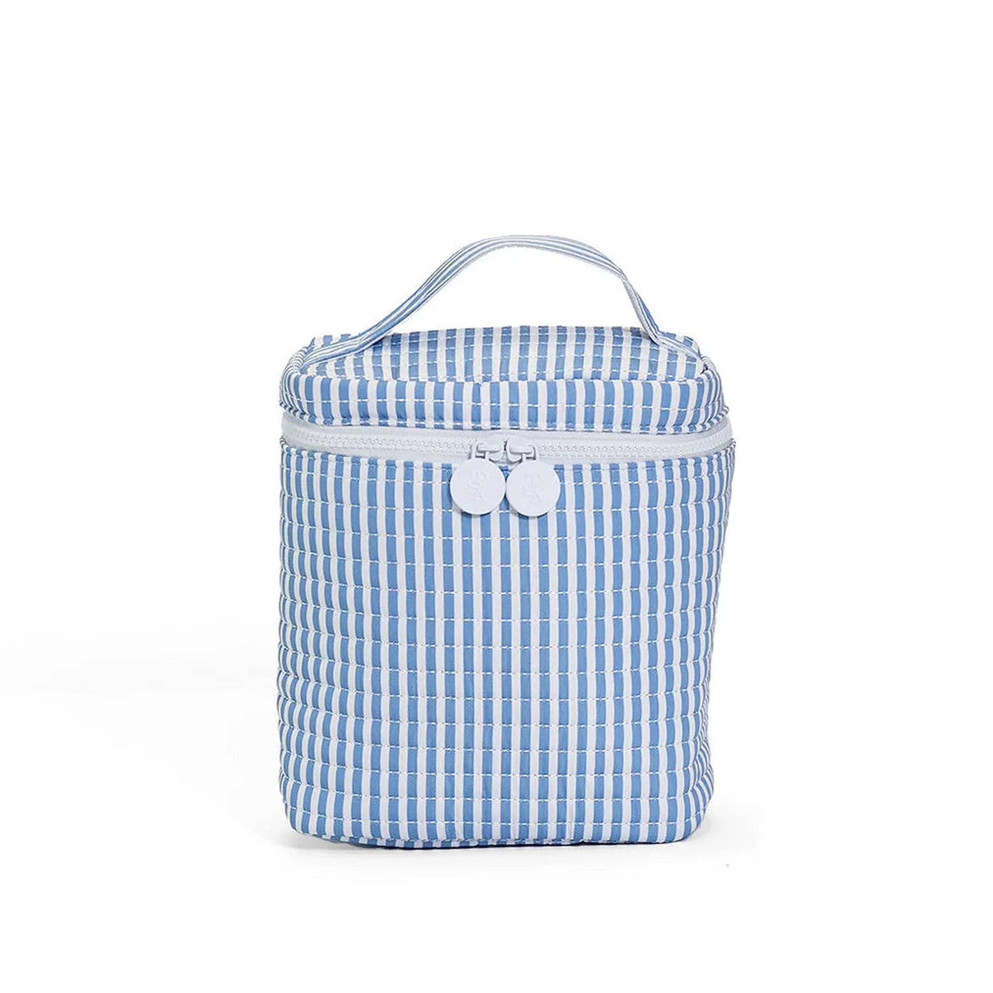 QUILTED GO GO LUNCH INSULATED BAG - PIMLICO STRIPE CHAMBRAY