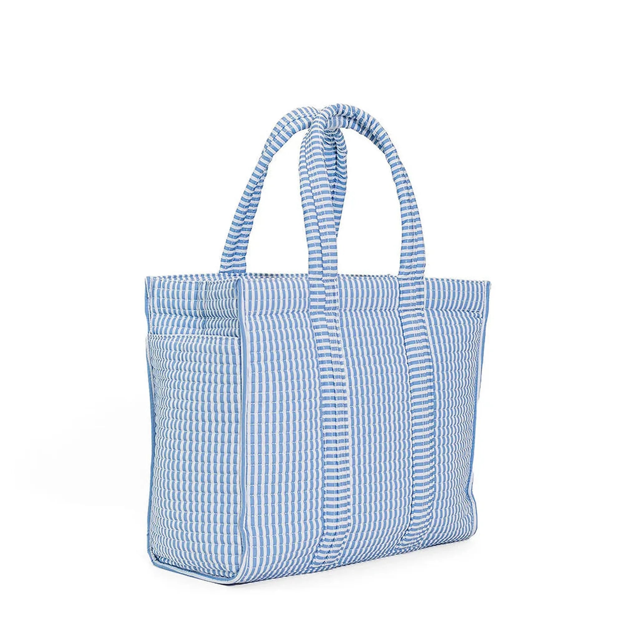 Quilted Tote Bag - Pimlico Stripe Chambray
