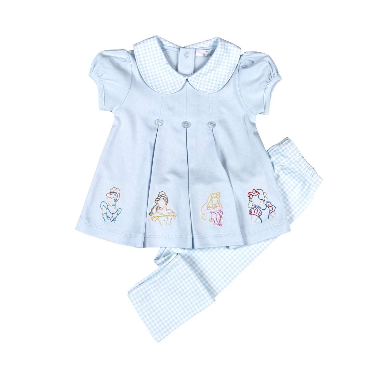Royal Charm Embroidered Legging Set - Pink