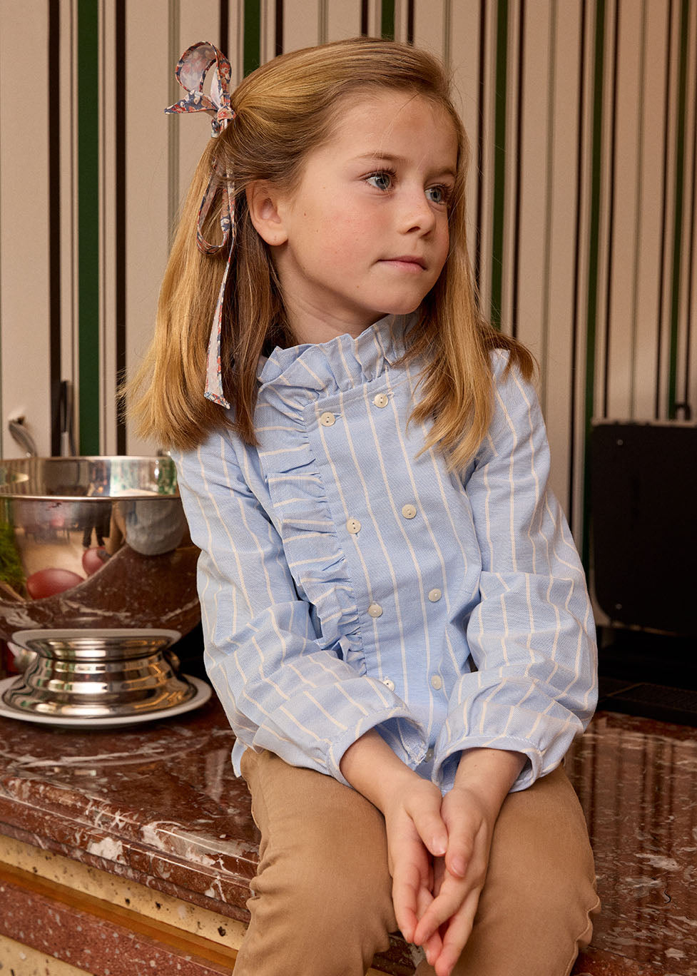 Raya Azul Ruffle Shirt Set