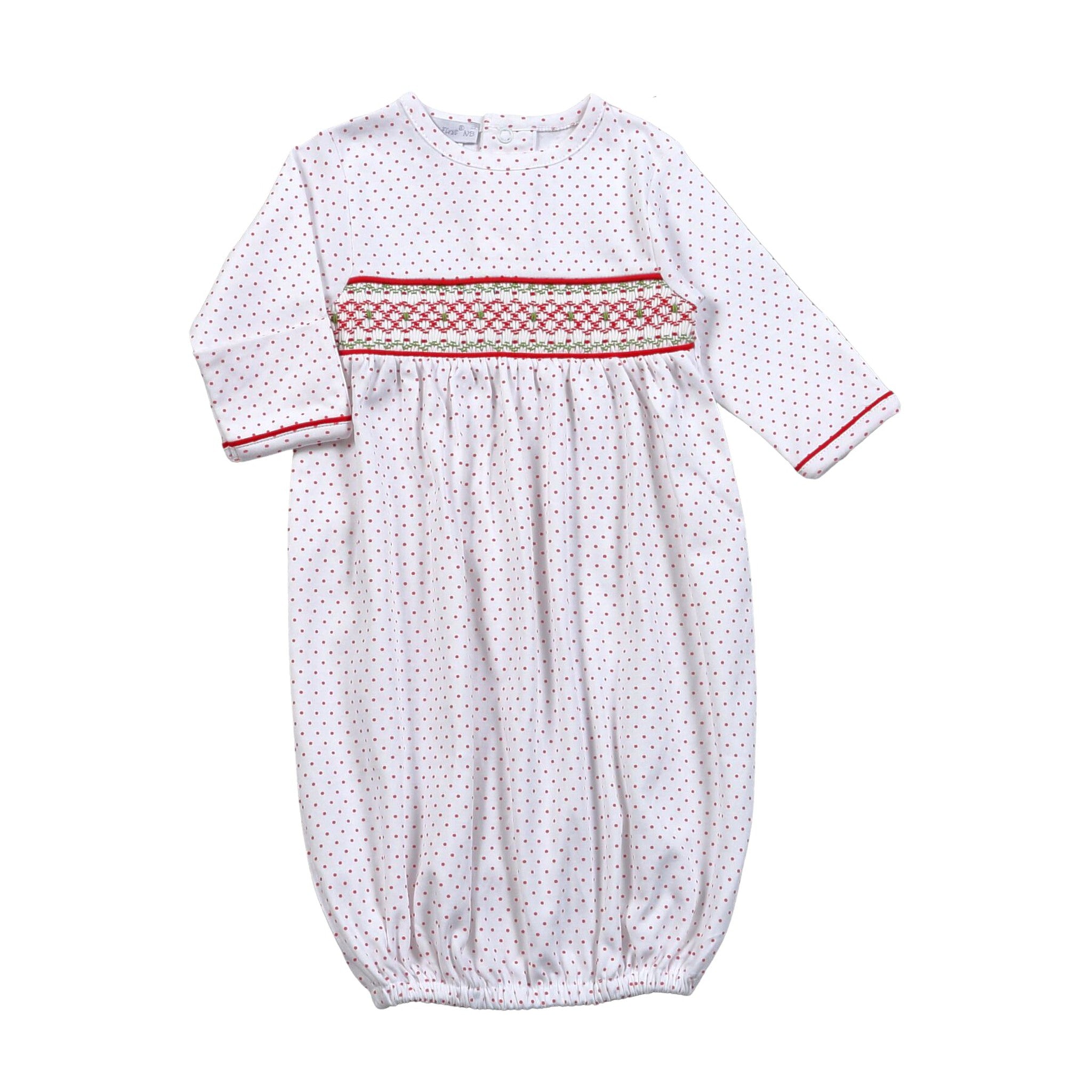 HAND SMOCKED CHRISTMAS PIMA GOWN