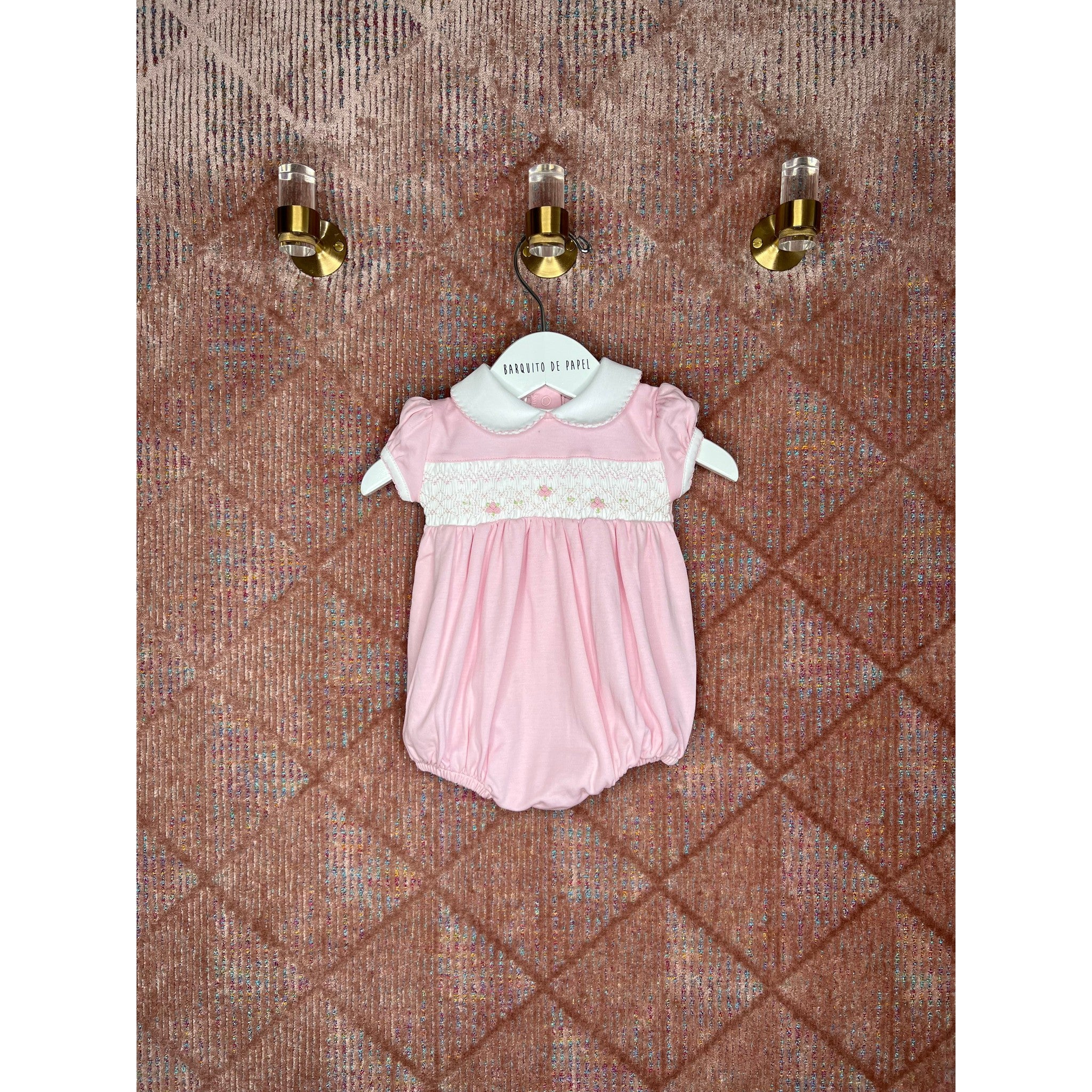 Smocked Pink Pima Romper