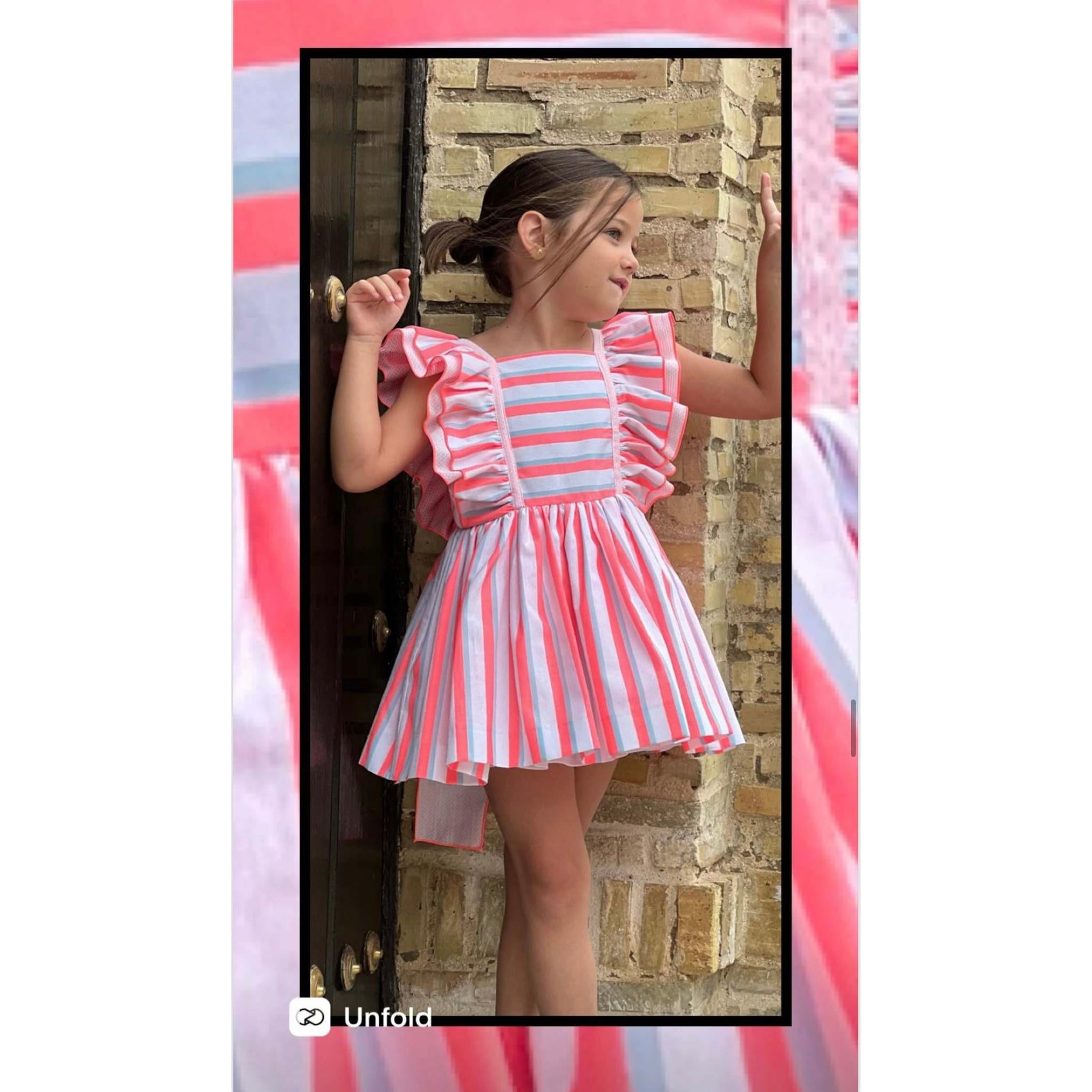 Fluor Pink Stripes Dress