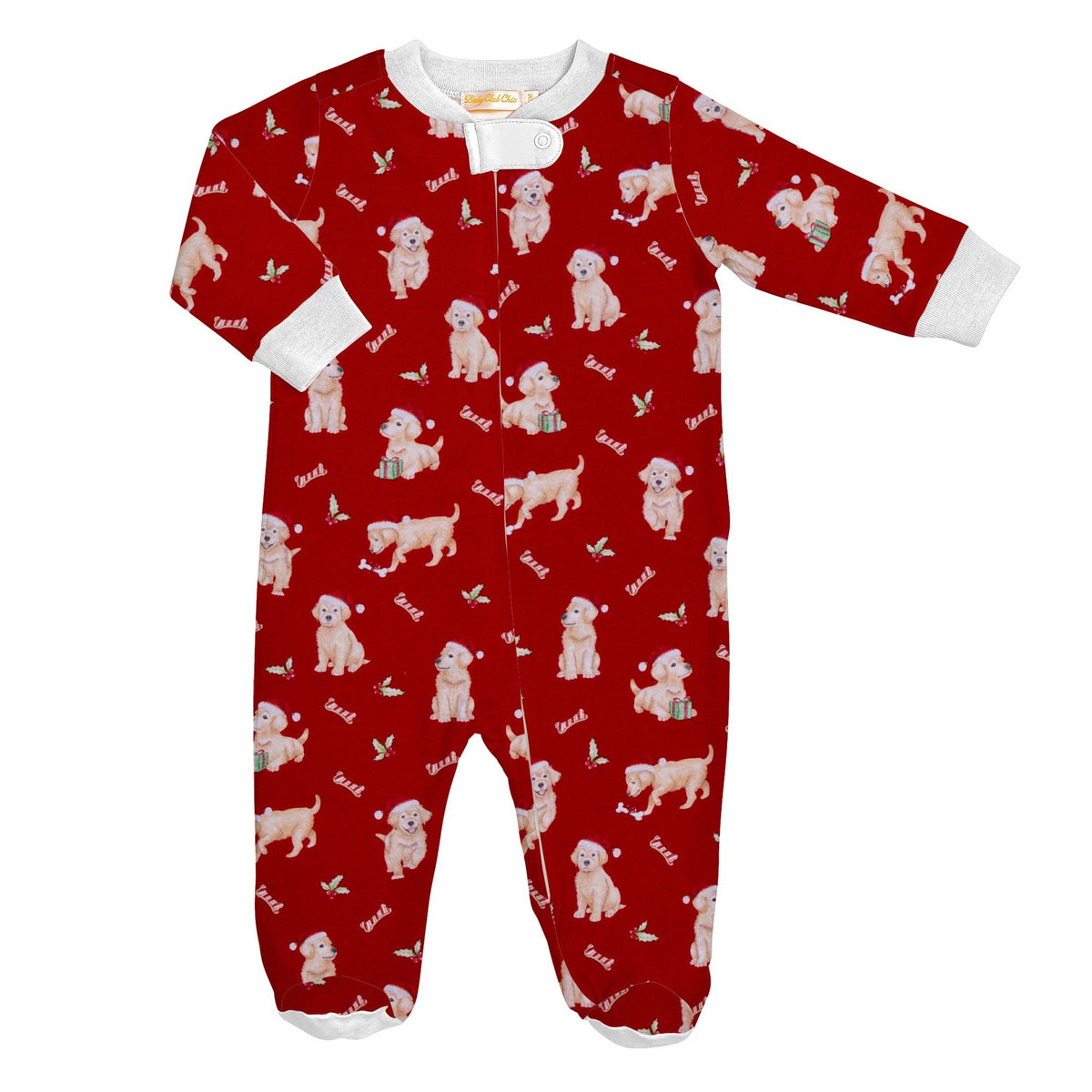 Golden Christmas pima footie