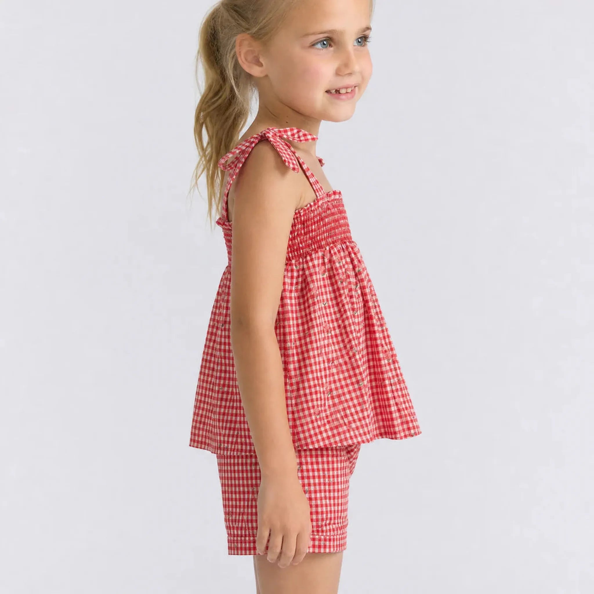 Girls Smocked Top Short Set