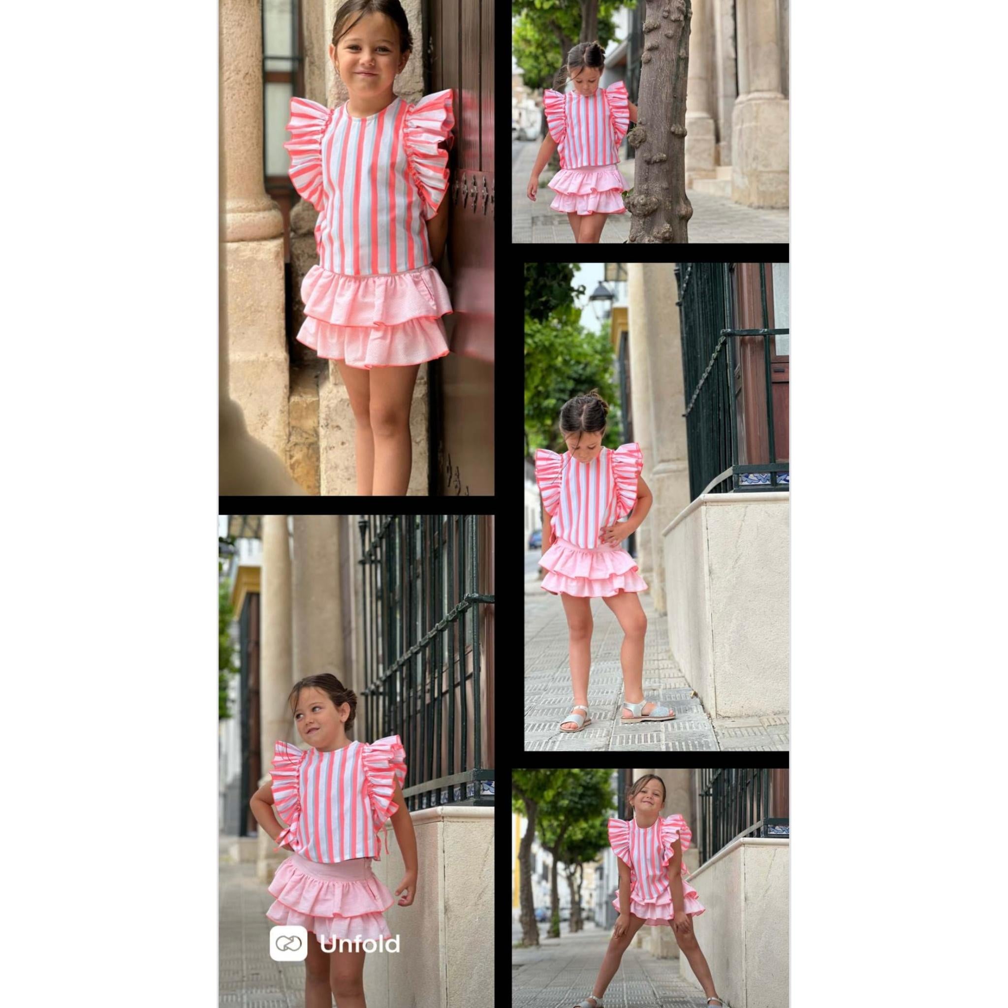 Fluor Pink Skirt Set