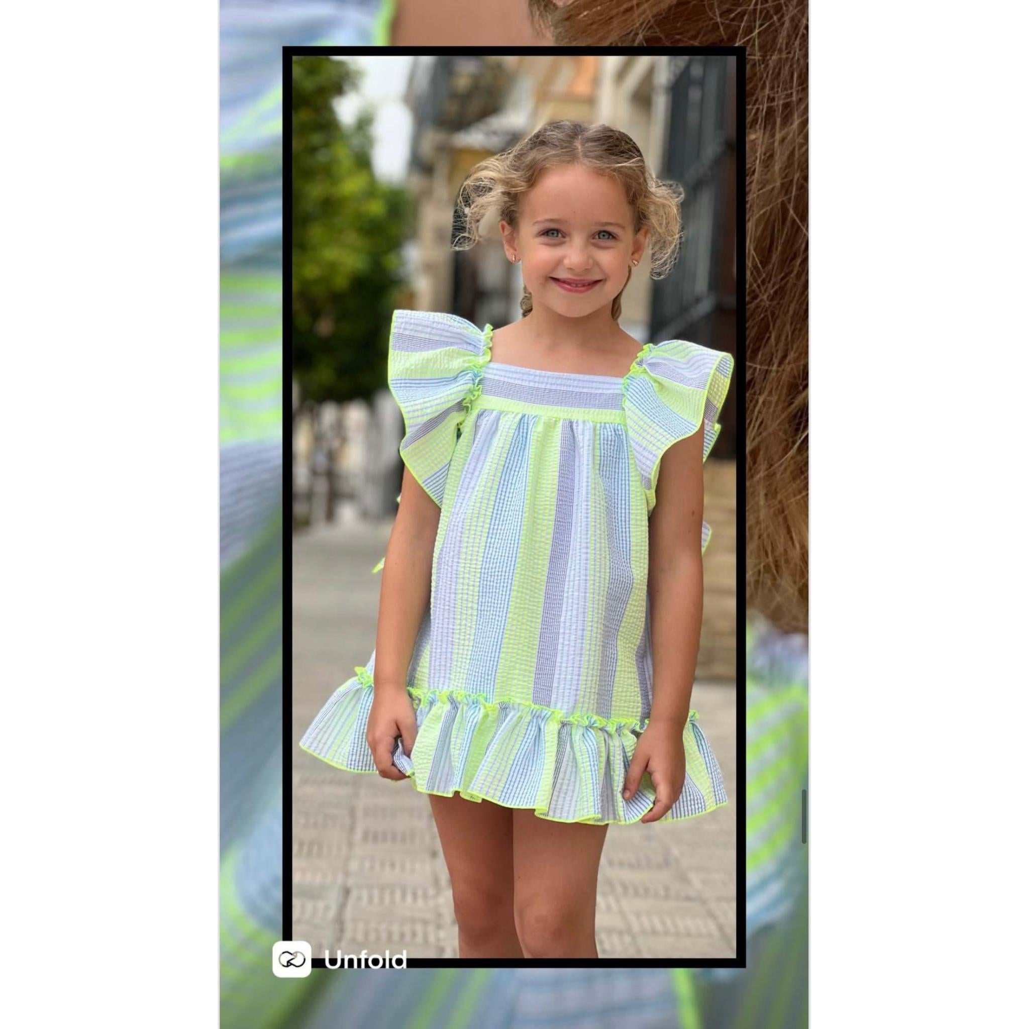 Seersucker Fluor Green