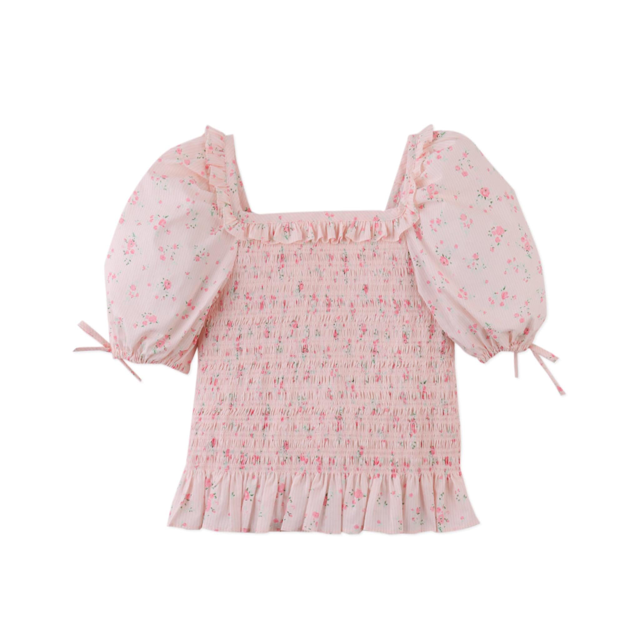 PRISCILLA SMOCKED TOP WITH PUFF SLEEVES & BEA SKORT WITH SMOCKED BODICE & EMBROIDERED SCALLOP