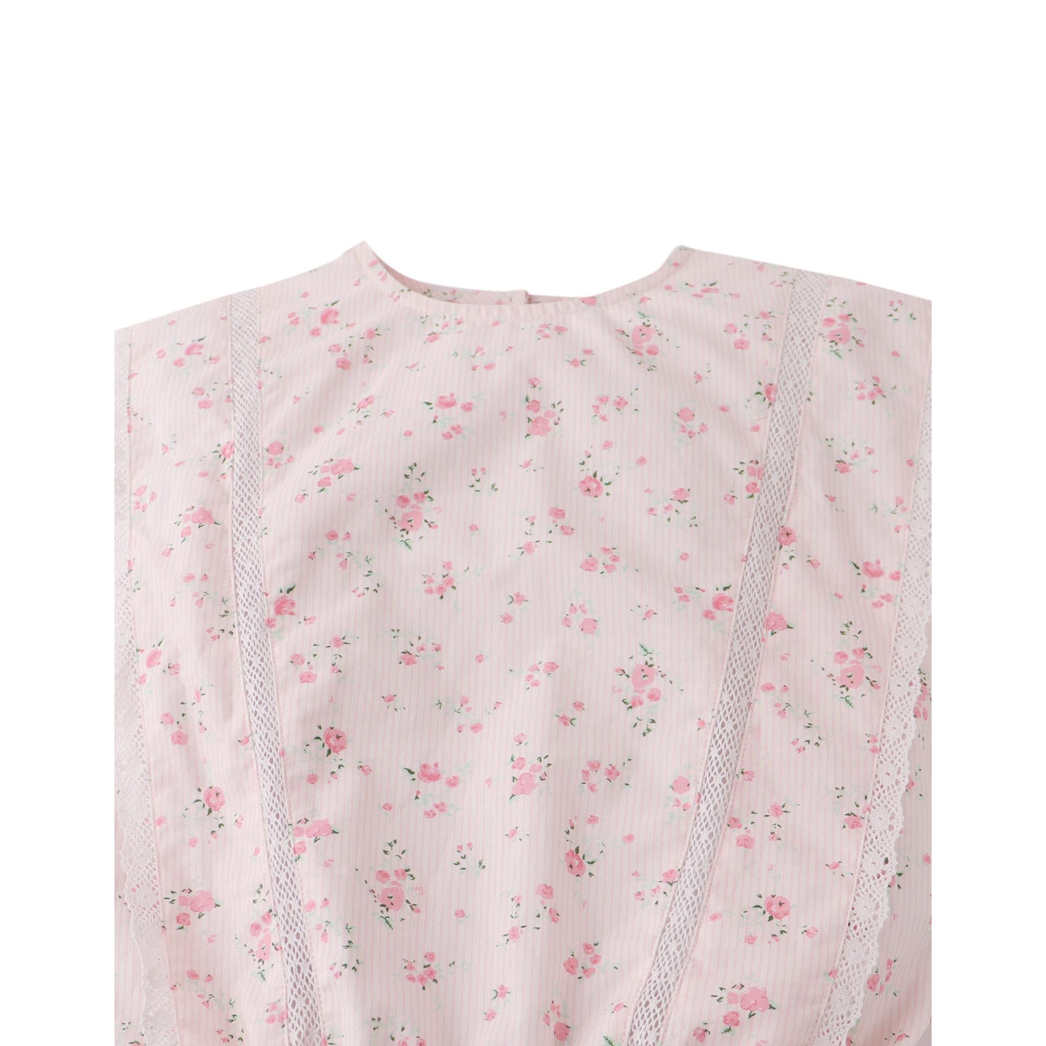 MEL DRESS WITH LACE TRIMS & TIERED SKIRT