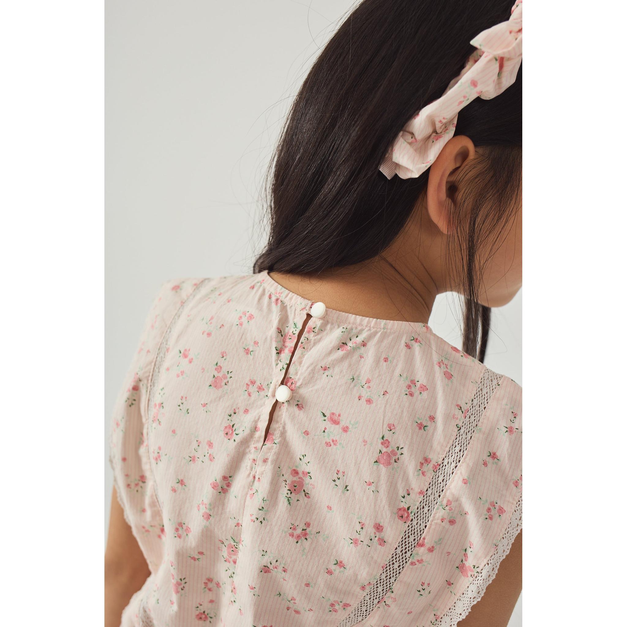 MEL DRESS WITH LACE TRIMS & TIERED SKIRT