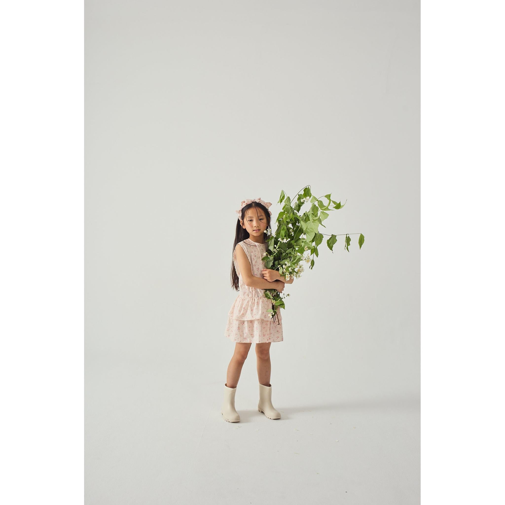 MEL DRESS WITH LACE TRIMS & TIERED SKIRT