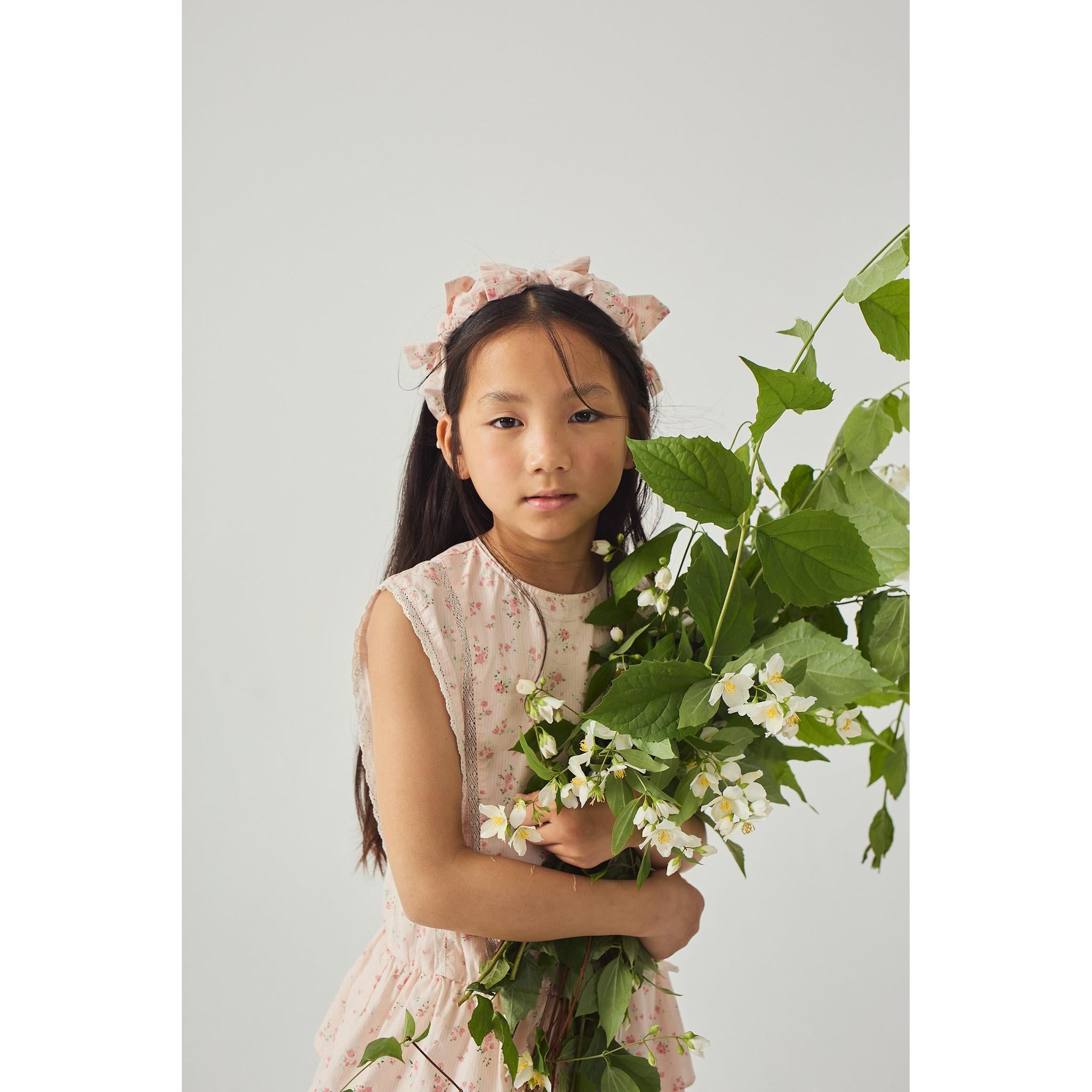 MEL DRESS WITH LACE TRIMS & TIERED SKIRT