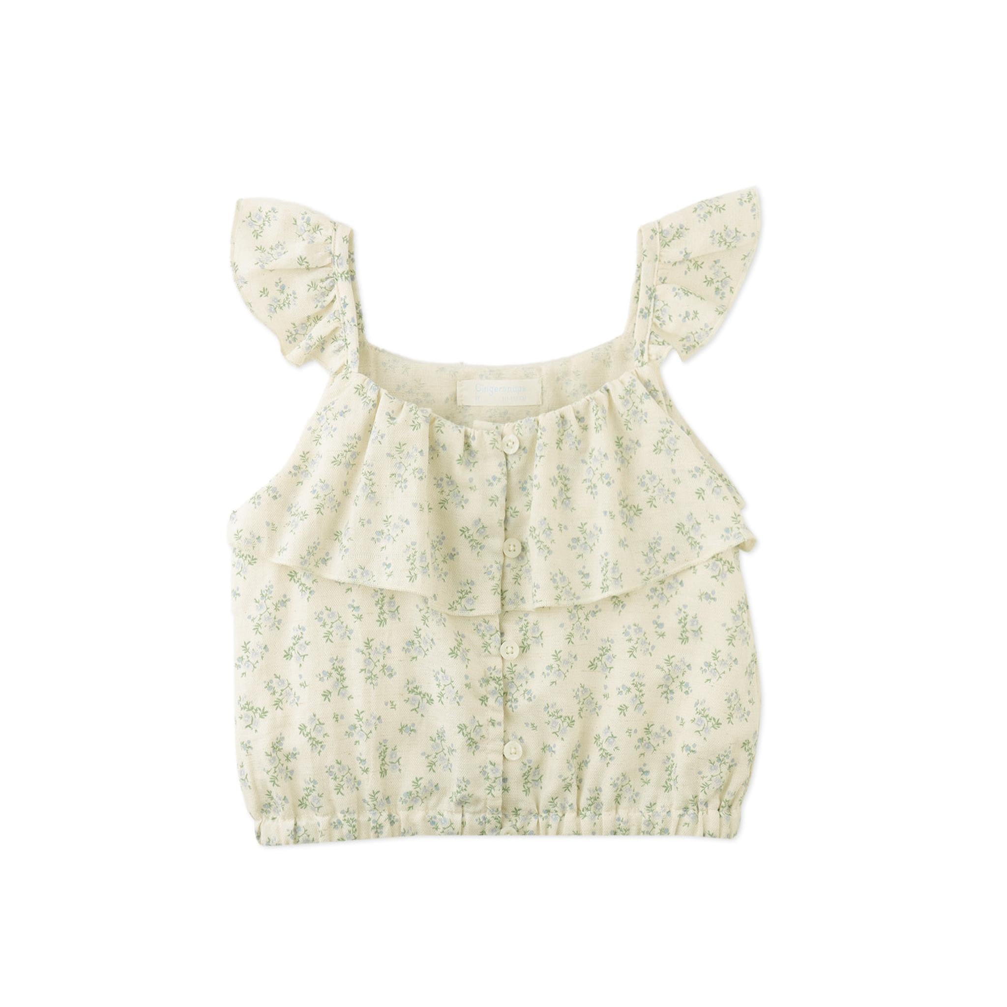 AMBESSA STRAPPY RUFFLED TOP & TIERED SKIRT SET