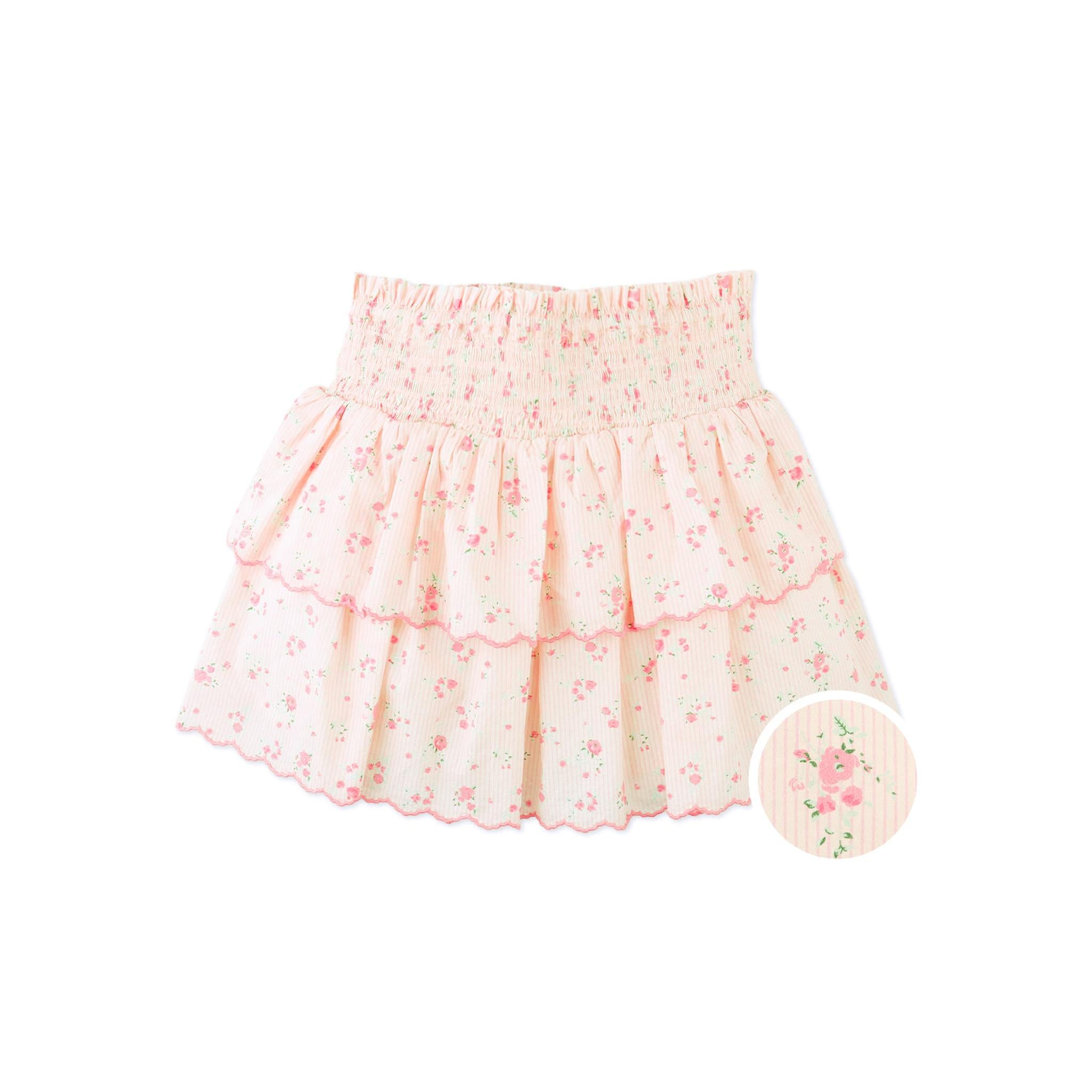 PRISCILLA SMOCKED TOP WITH PUFF SLEEVES & BEA SKORT WITH SMOCKED BODICE & EMBROIDERED SCALLOP