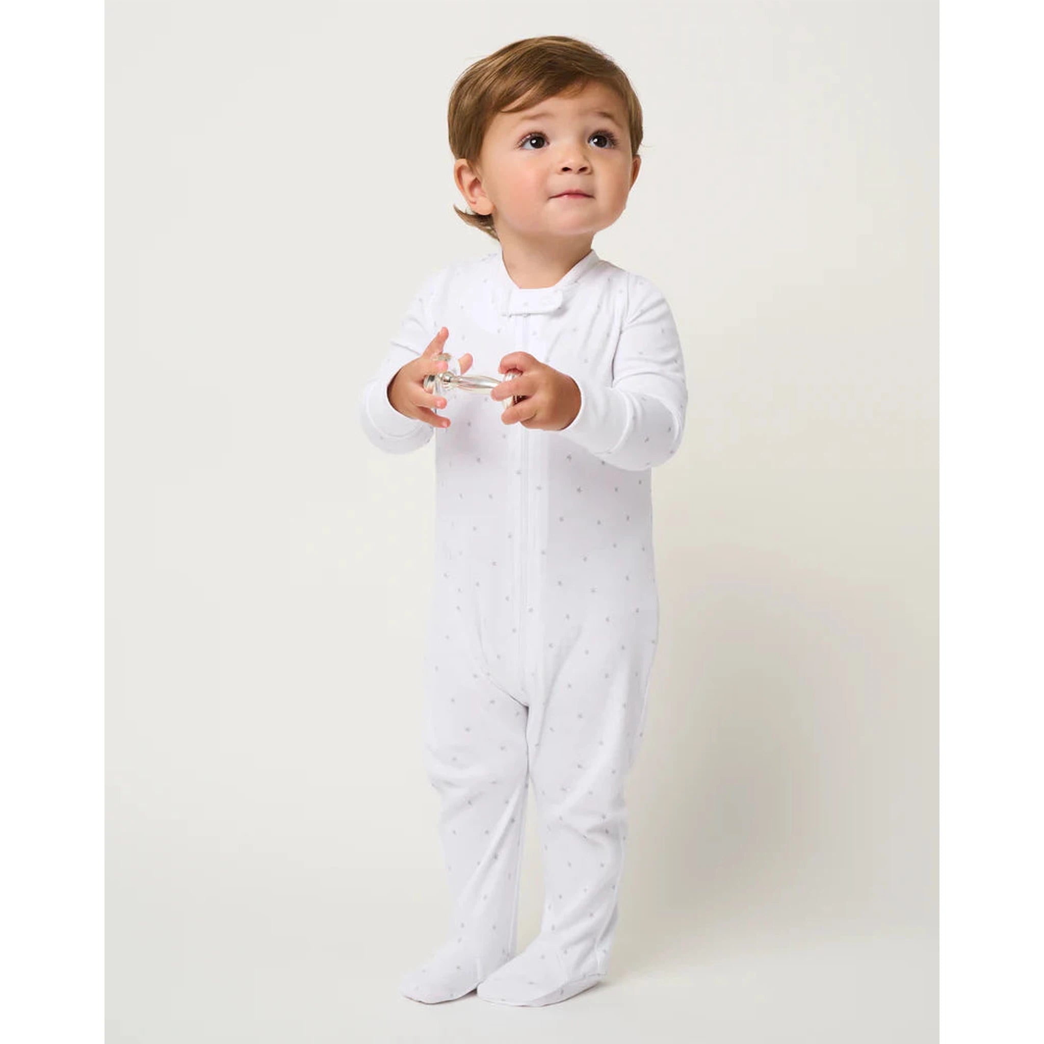 Pima Cotton Grey Stars Romper