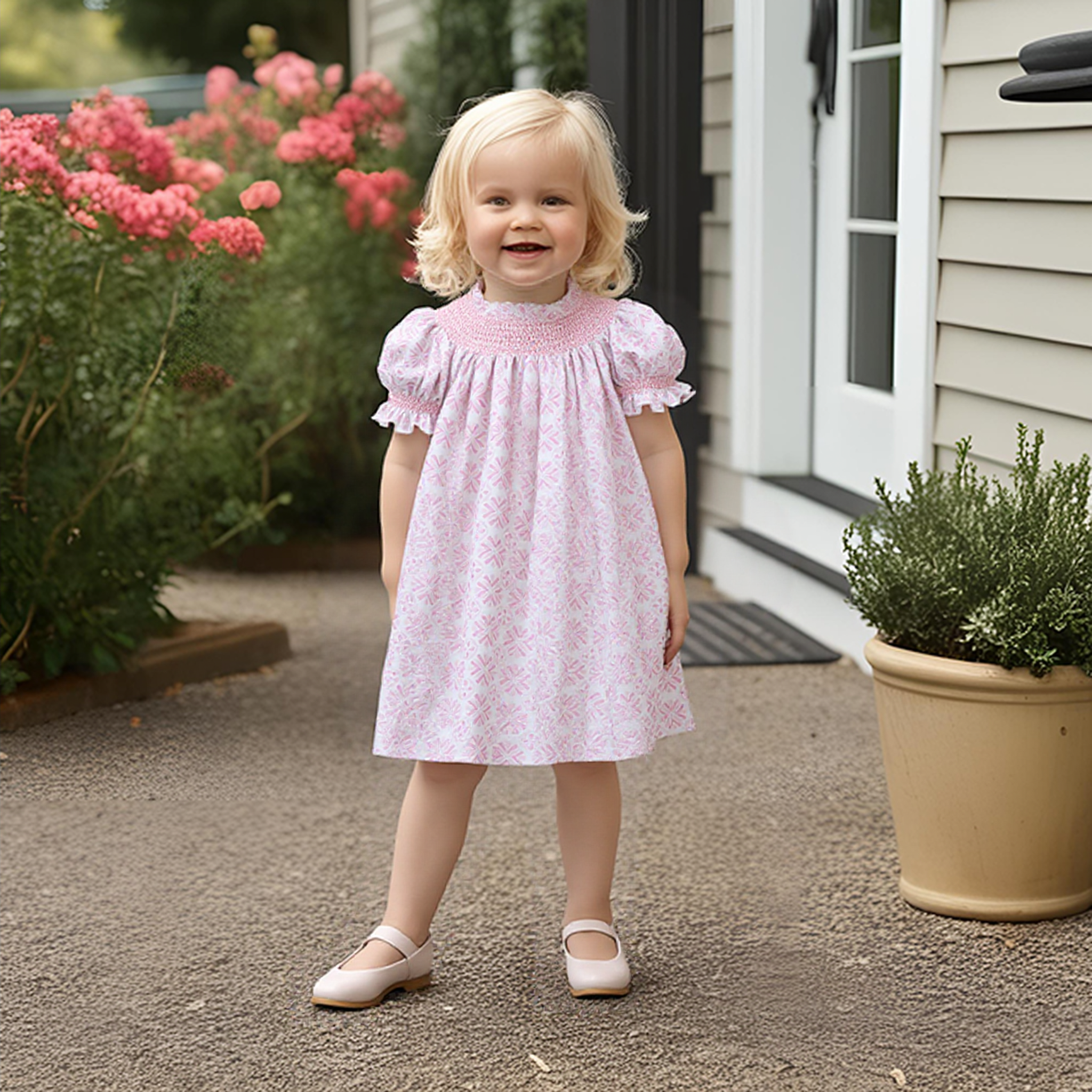 Hazel Hand Smocked Bishop Dress