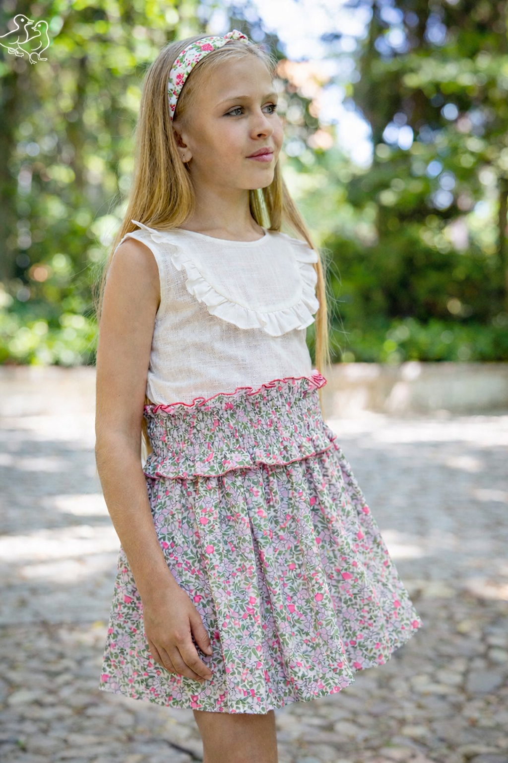 Neon Bloom Skirt Set