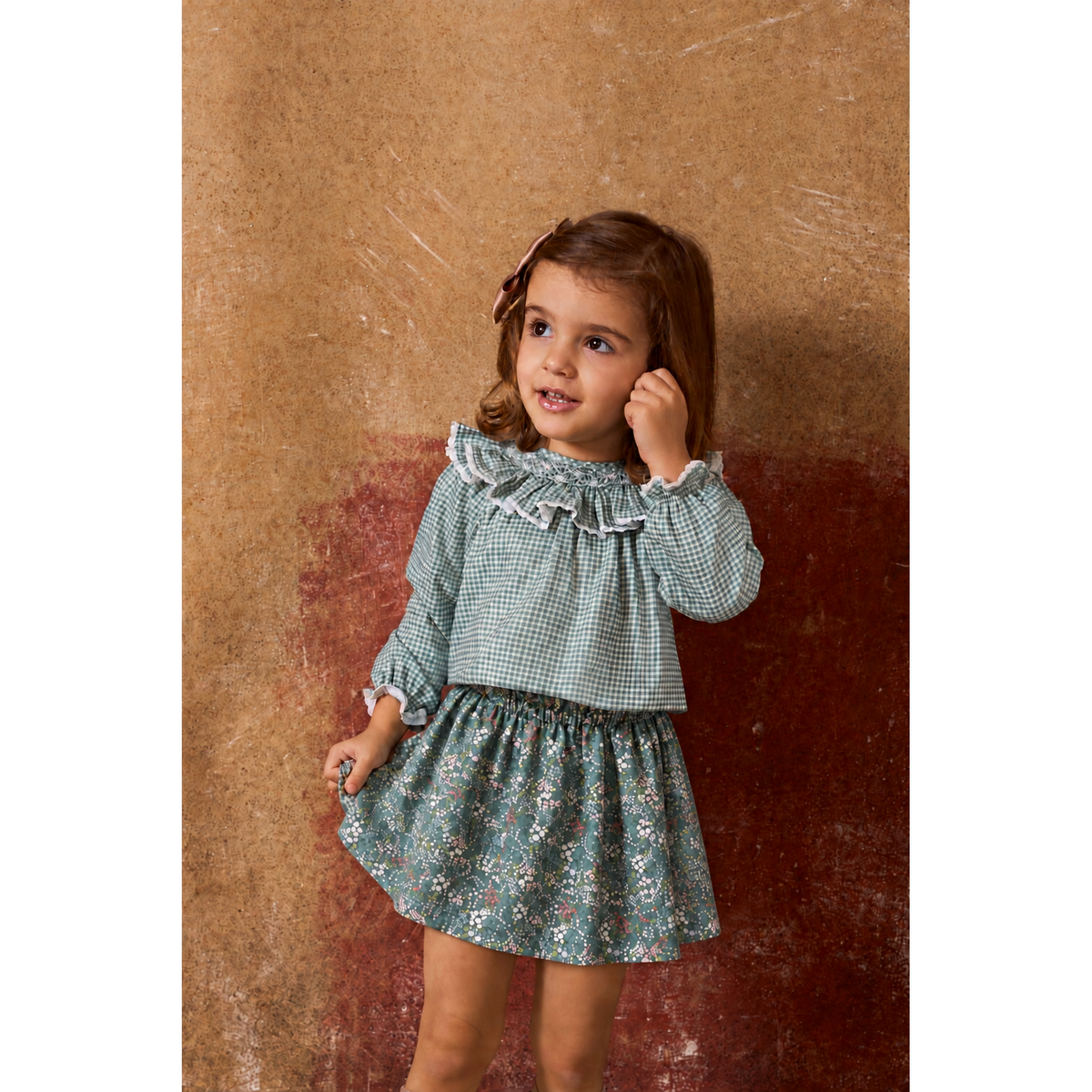 Matcha Smocked Skirt Set