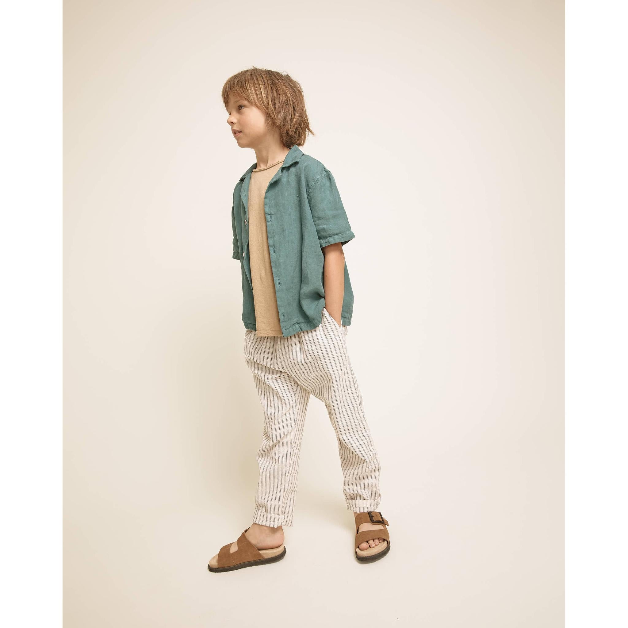 Linen Stripes Bermuda Set