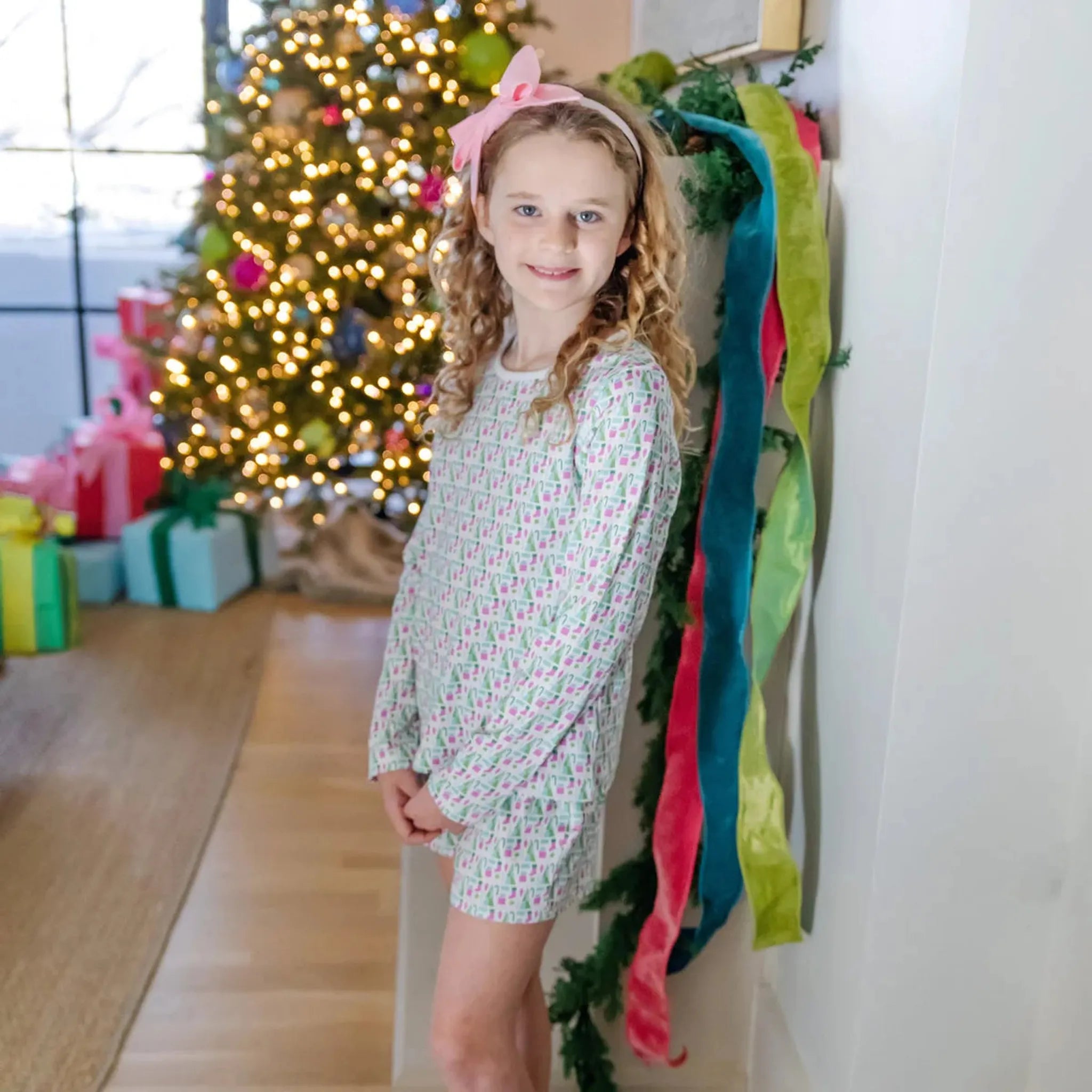 Sophie Girls' Short Set - Mod Holiday Pink