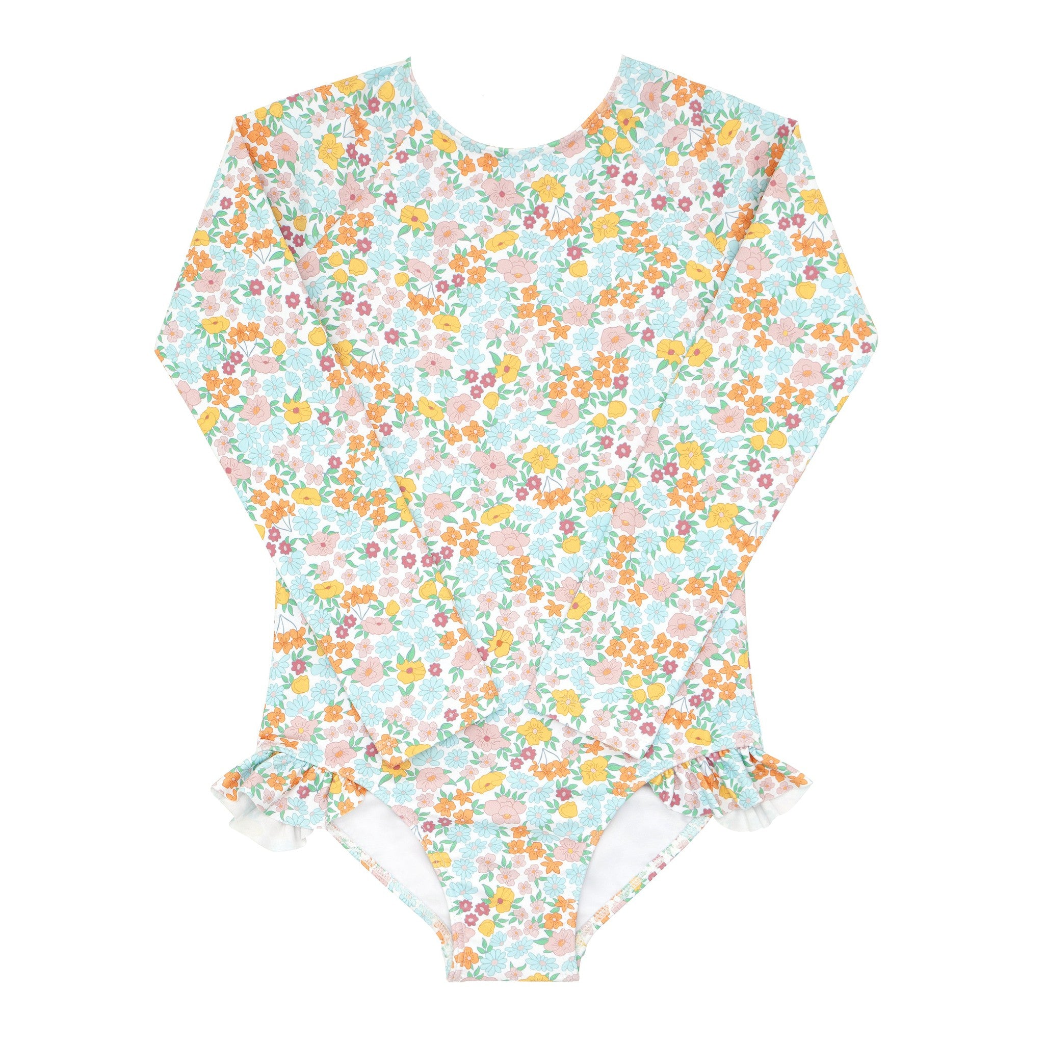 girls hawaiian floral rashguard one piece